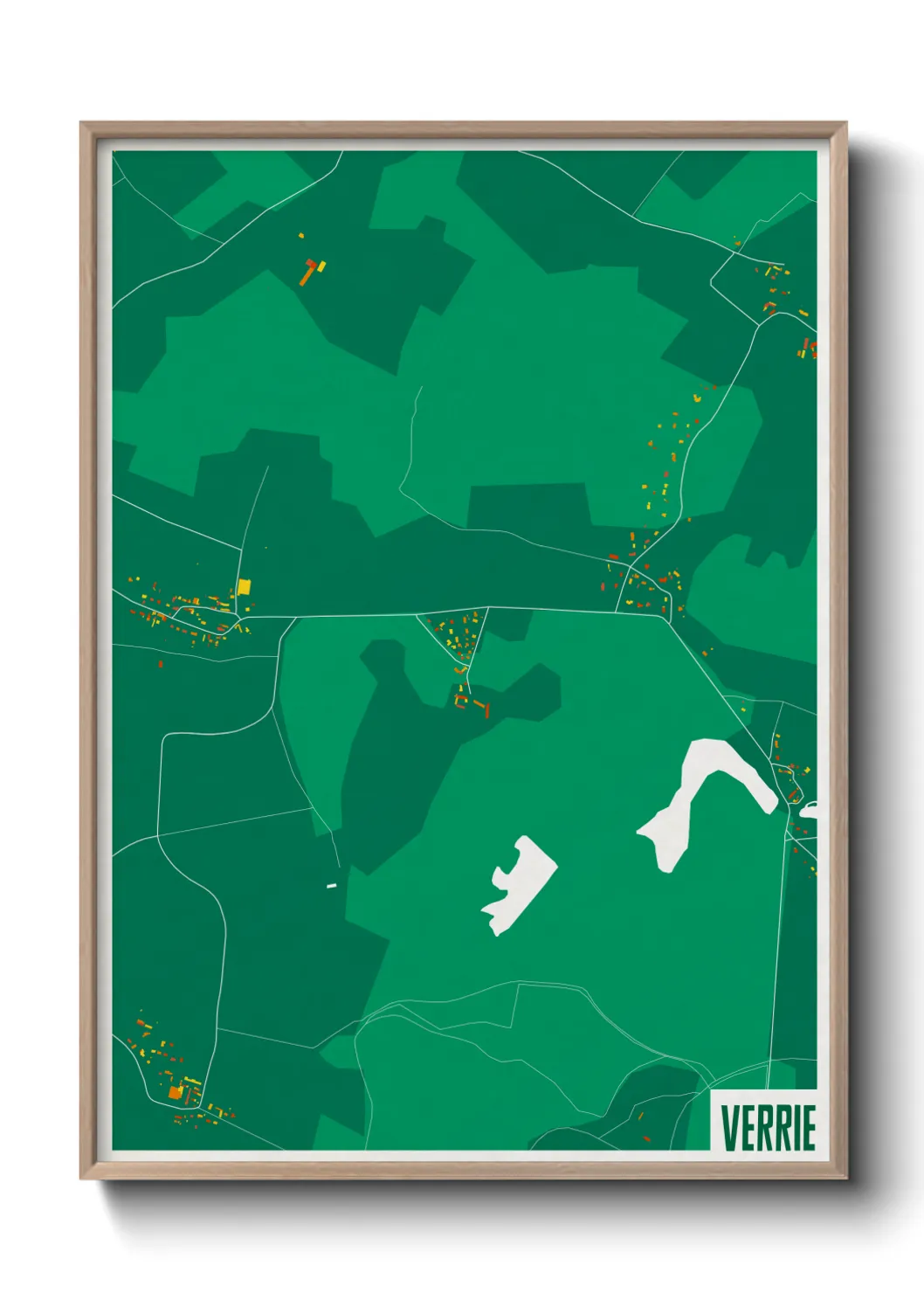 Une affiche de carte sur Verrie