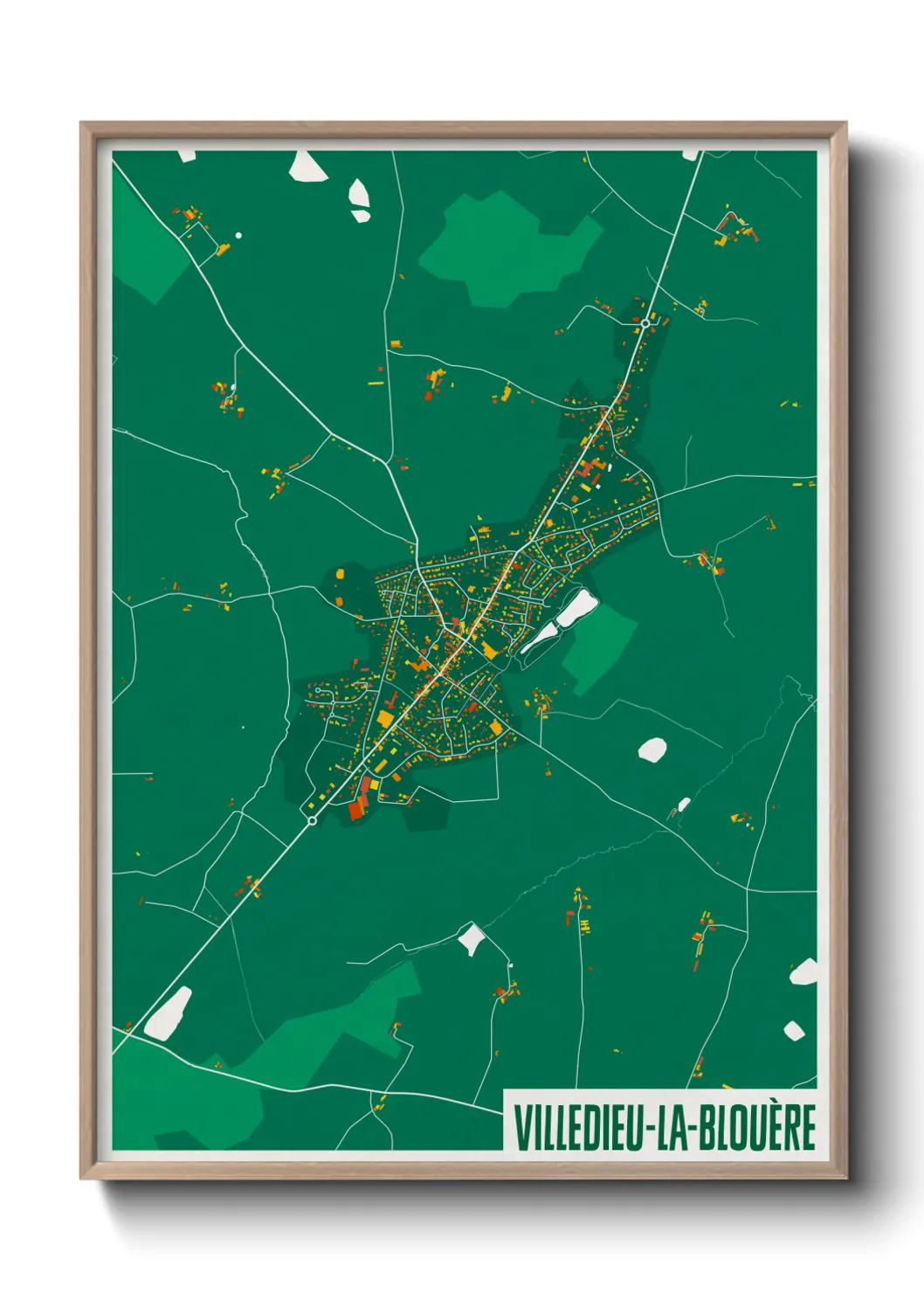 Une affiche de carte sur Villedieu-la-Blouère