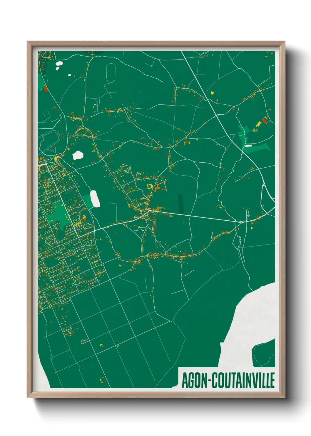 Une affiche de carte sur Agon-Coutainville