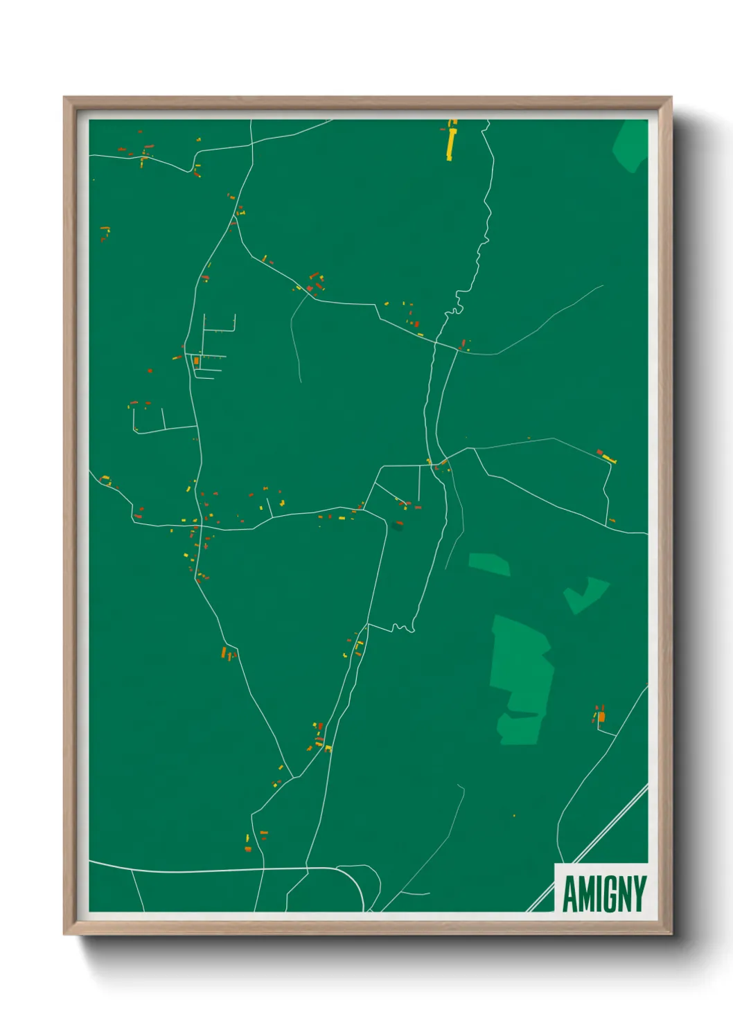 Une affiche de carte sur Amigny