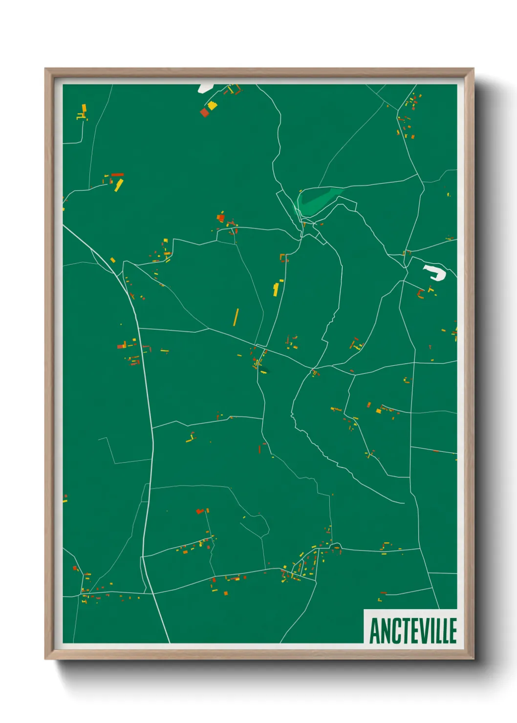 Une affiche de carte sur Ancteville