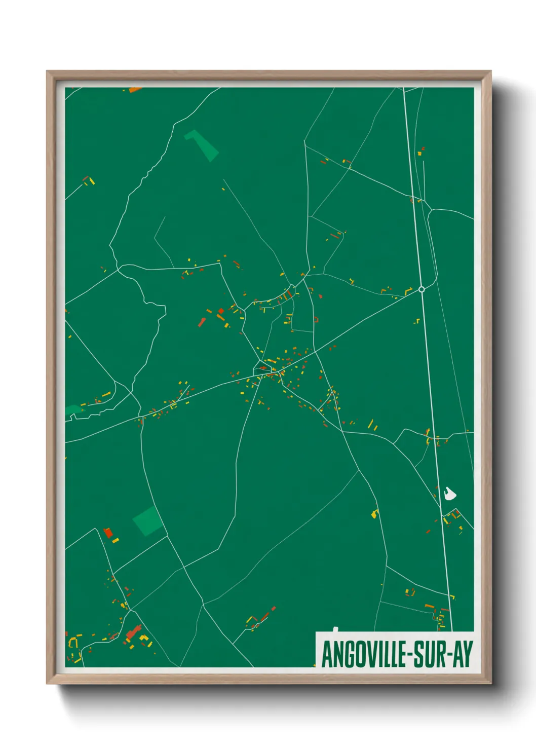 Une affiche de carte sur Angoville-sur-Ay