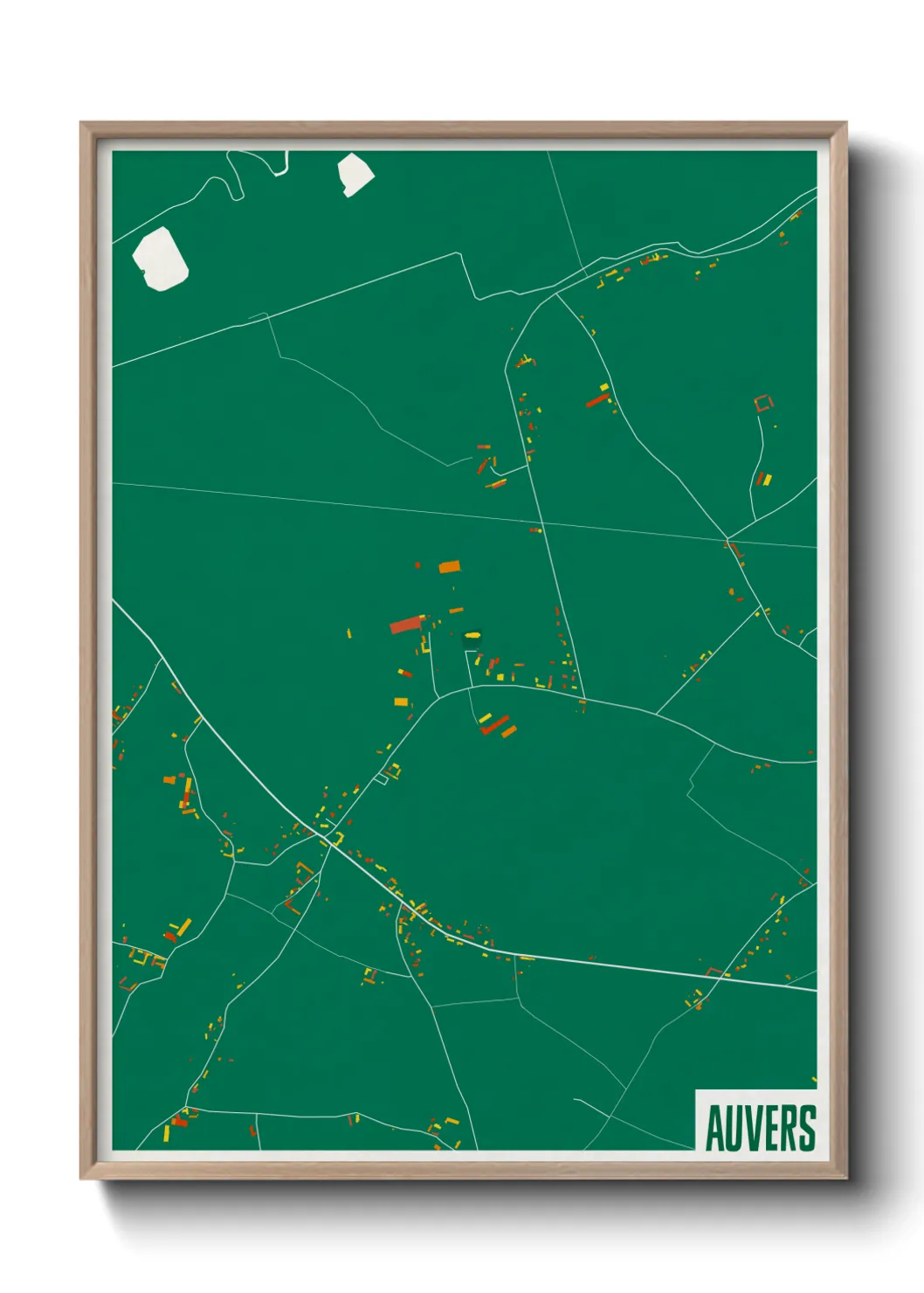 Une affiche de carte sur Auvers