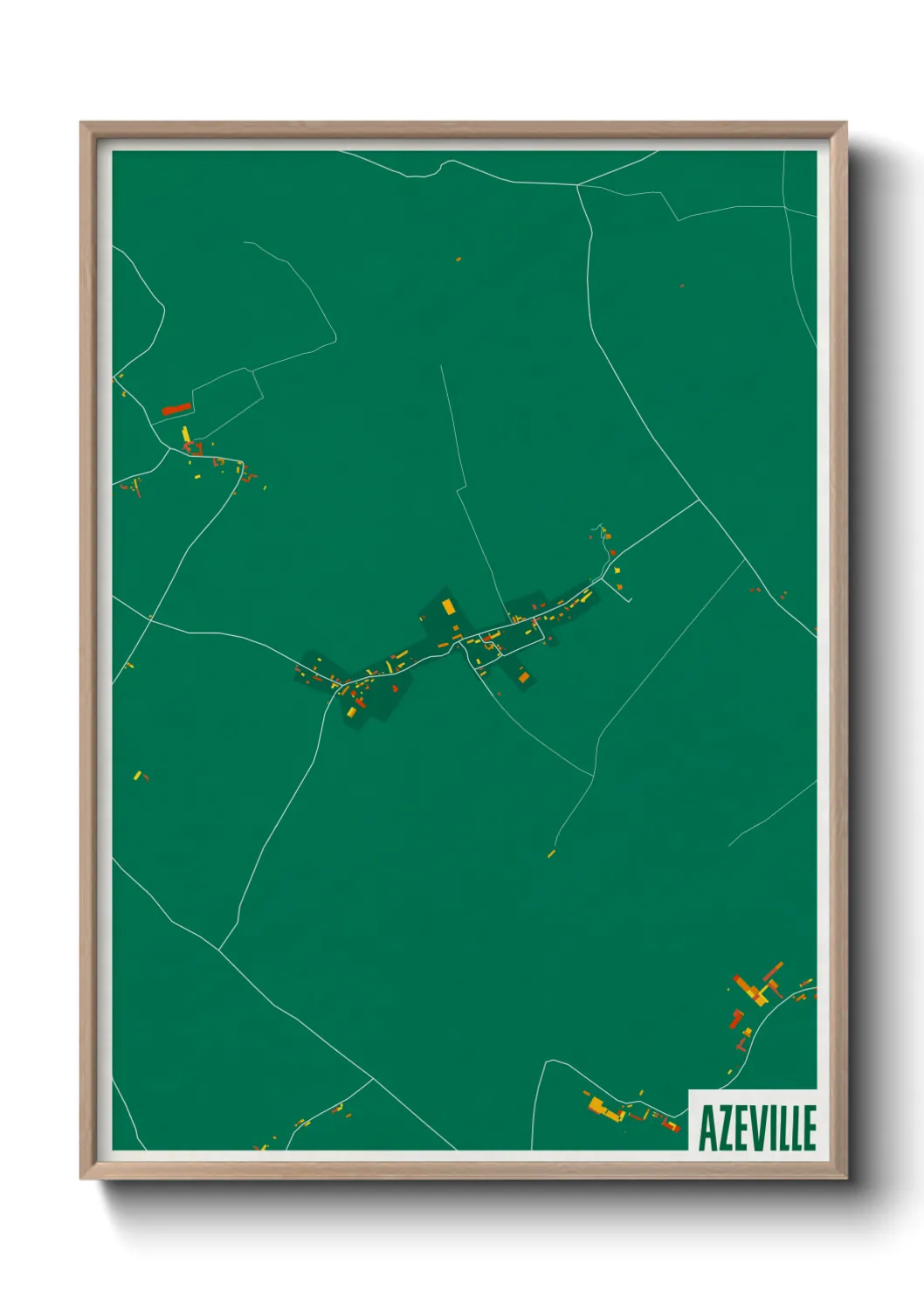 Une affiche de carte sur Azeville