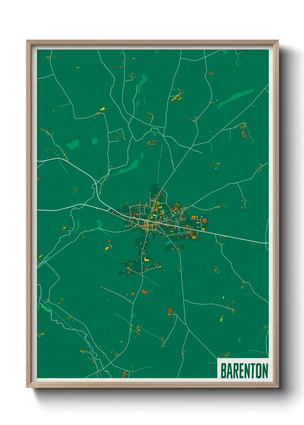 Une affiche de carte sur Barenton
