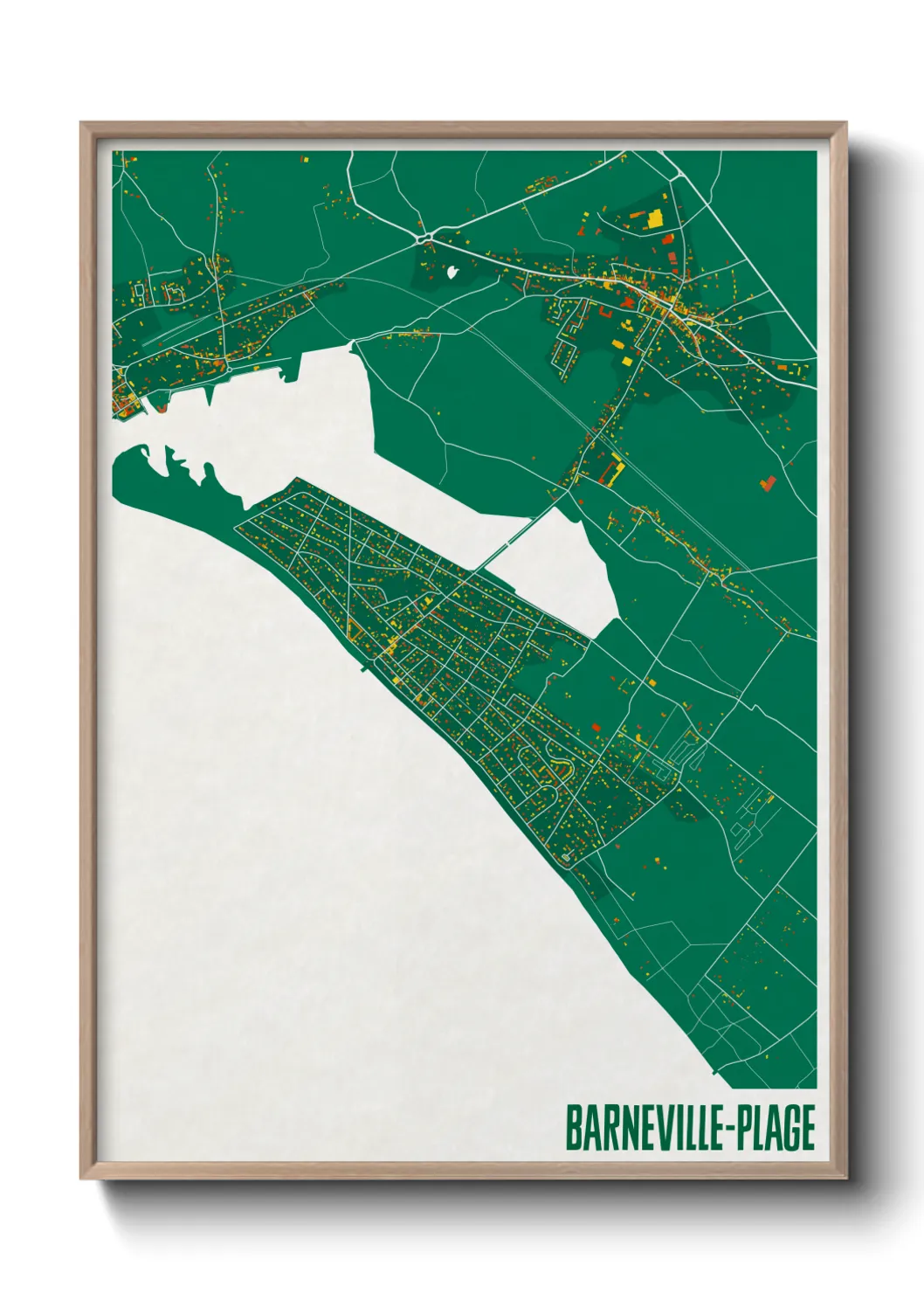 Une affiche de carte sur Barneville-Plage