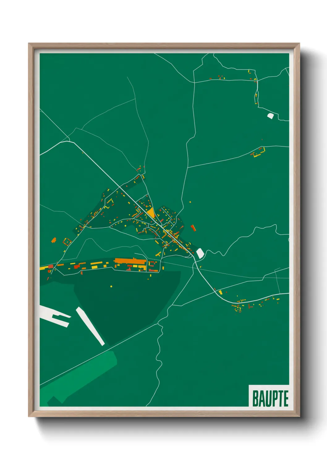 Une affiche de carte sur Baupte