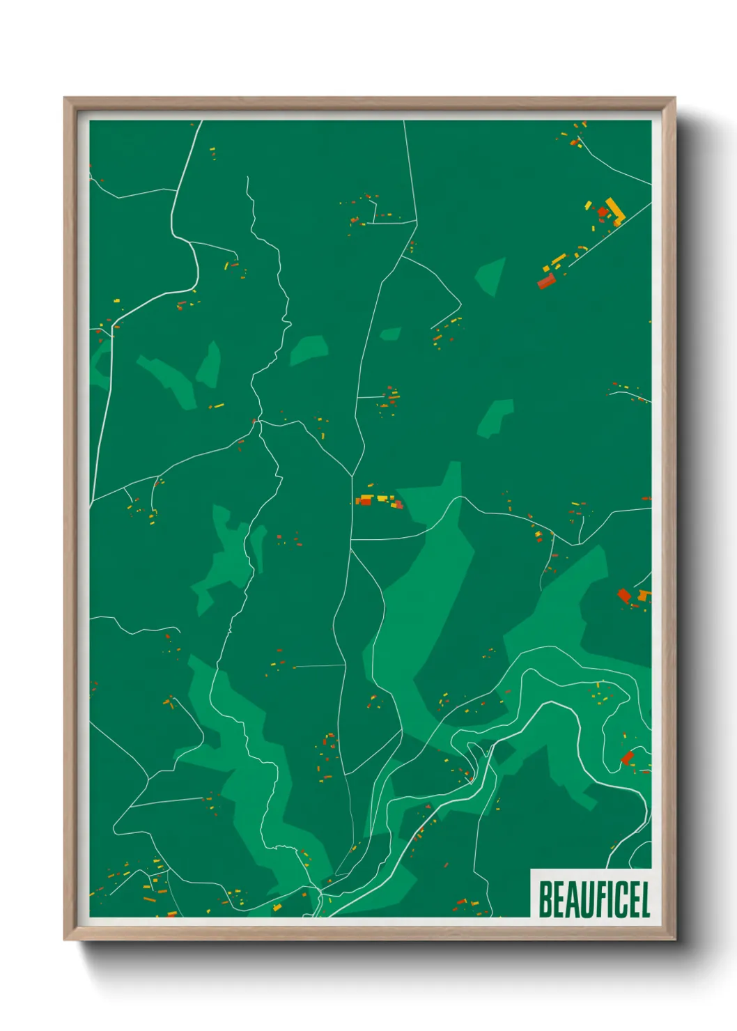 Une affiche de carte sur Beauficel