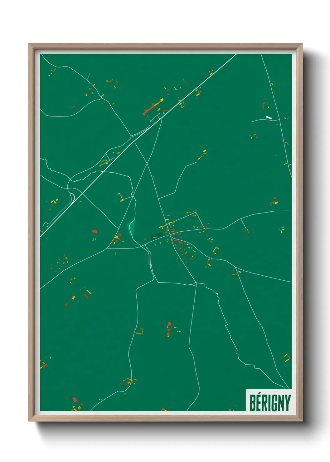 Une affiche de carte sur Bérigny