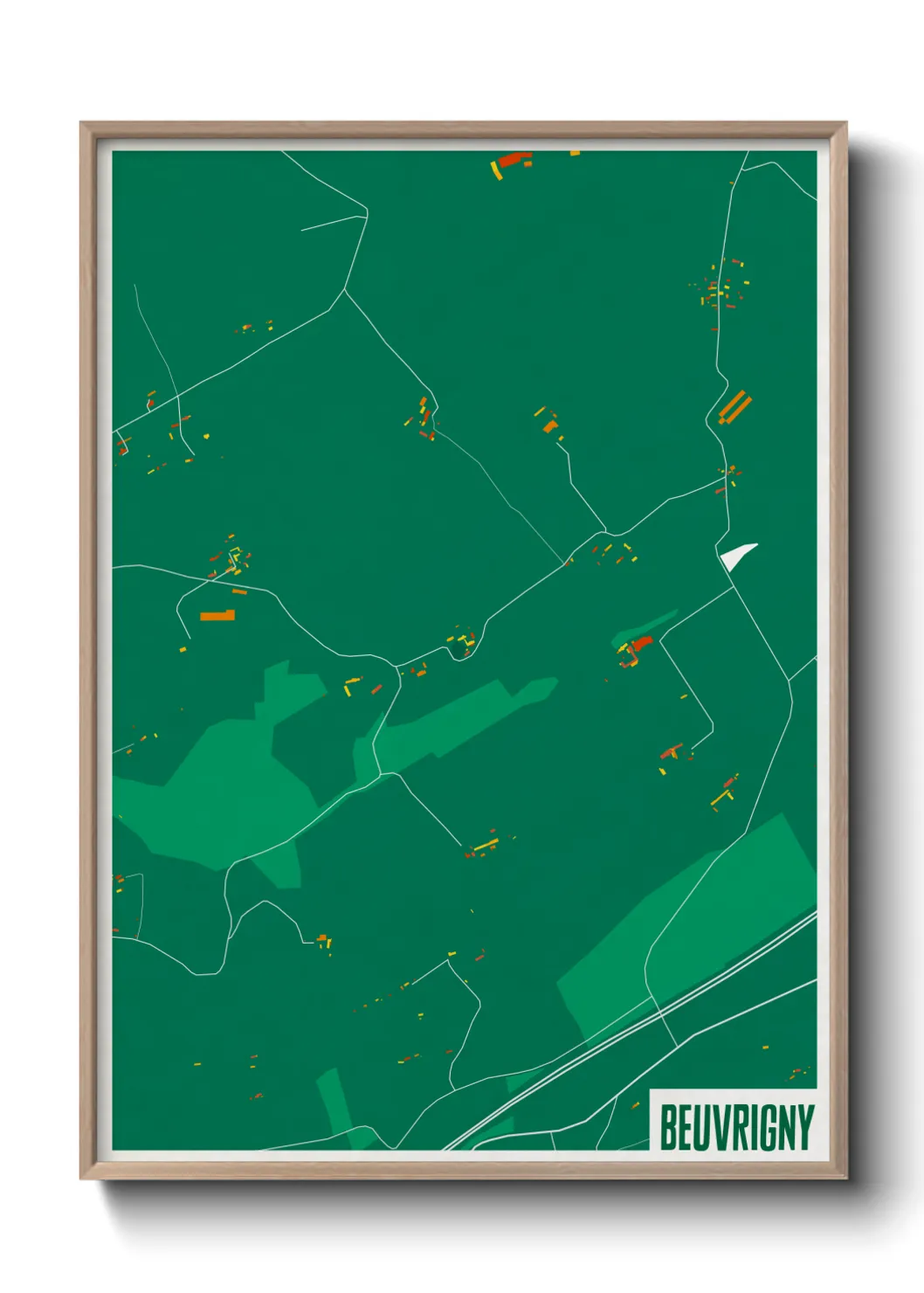 Une affiche de carte sur Beuvrigny