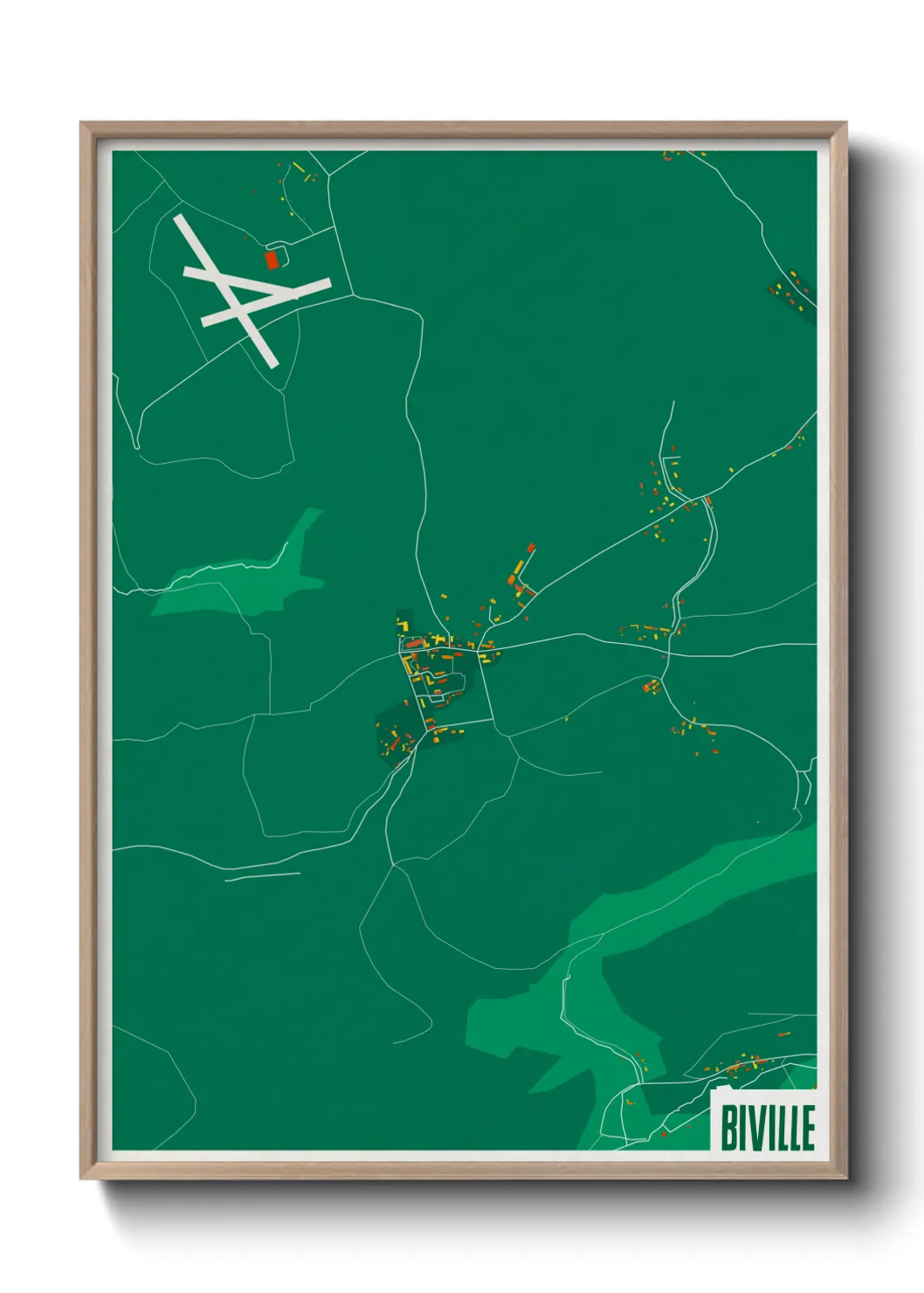 Une affiche de carte sur Biville