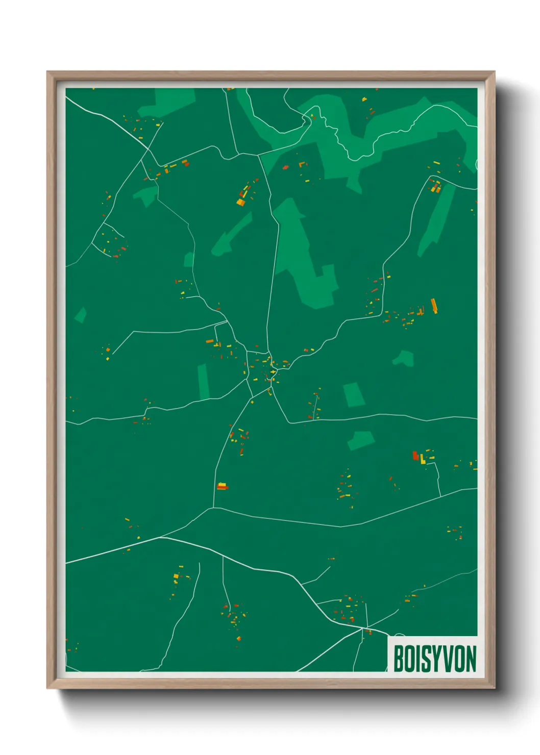 Une affiche de carte sur Boisyvon