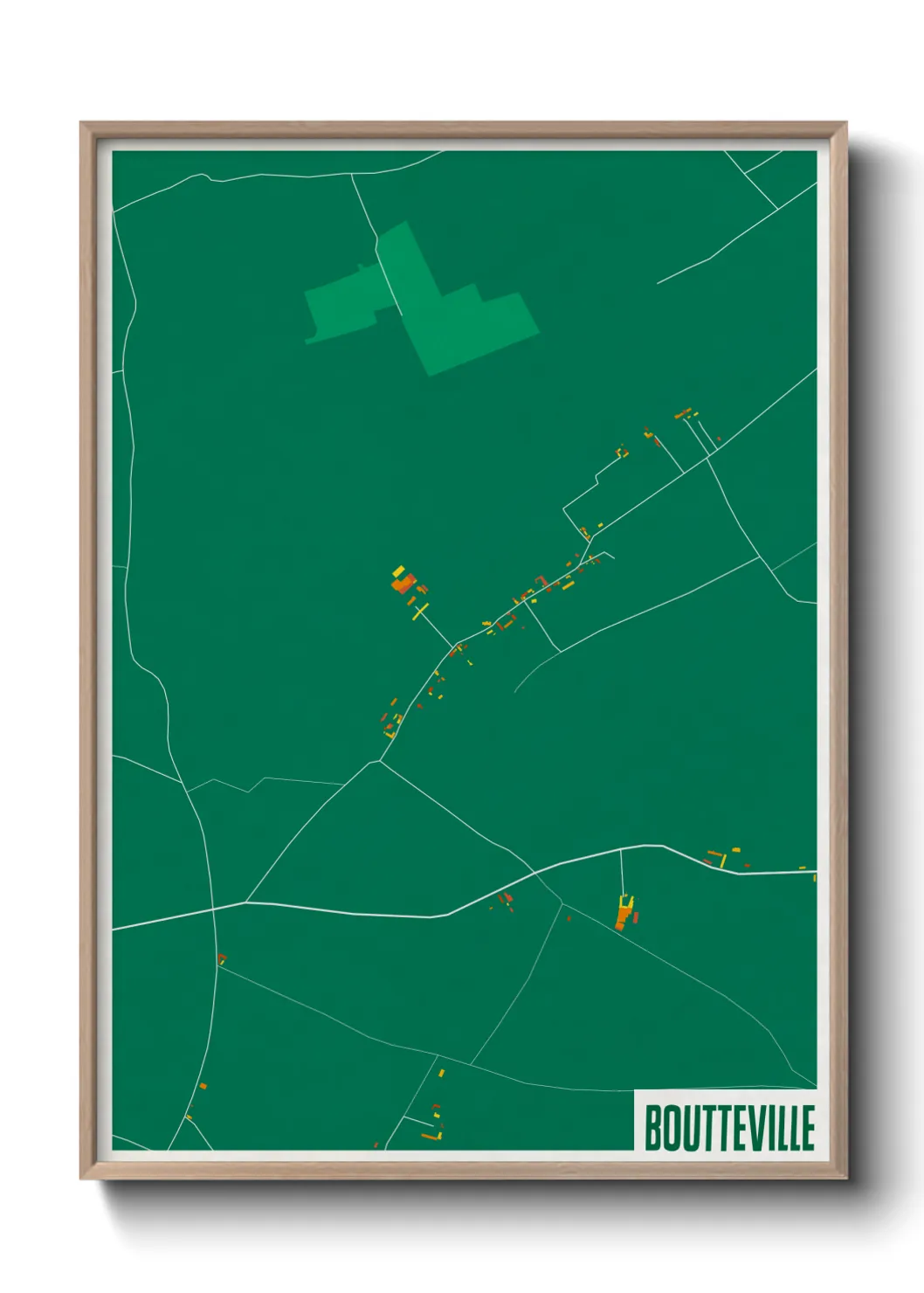 Une affiche de carte sur Boutteville