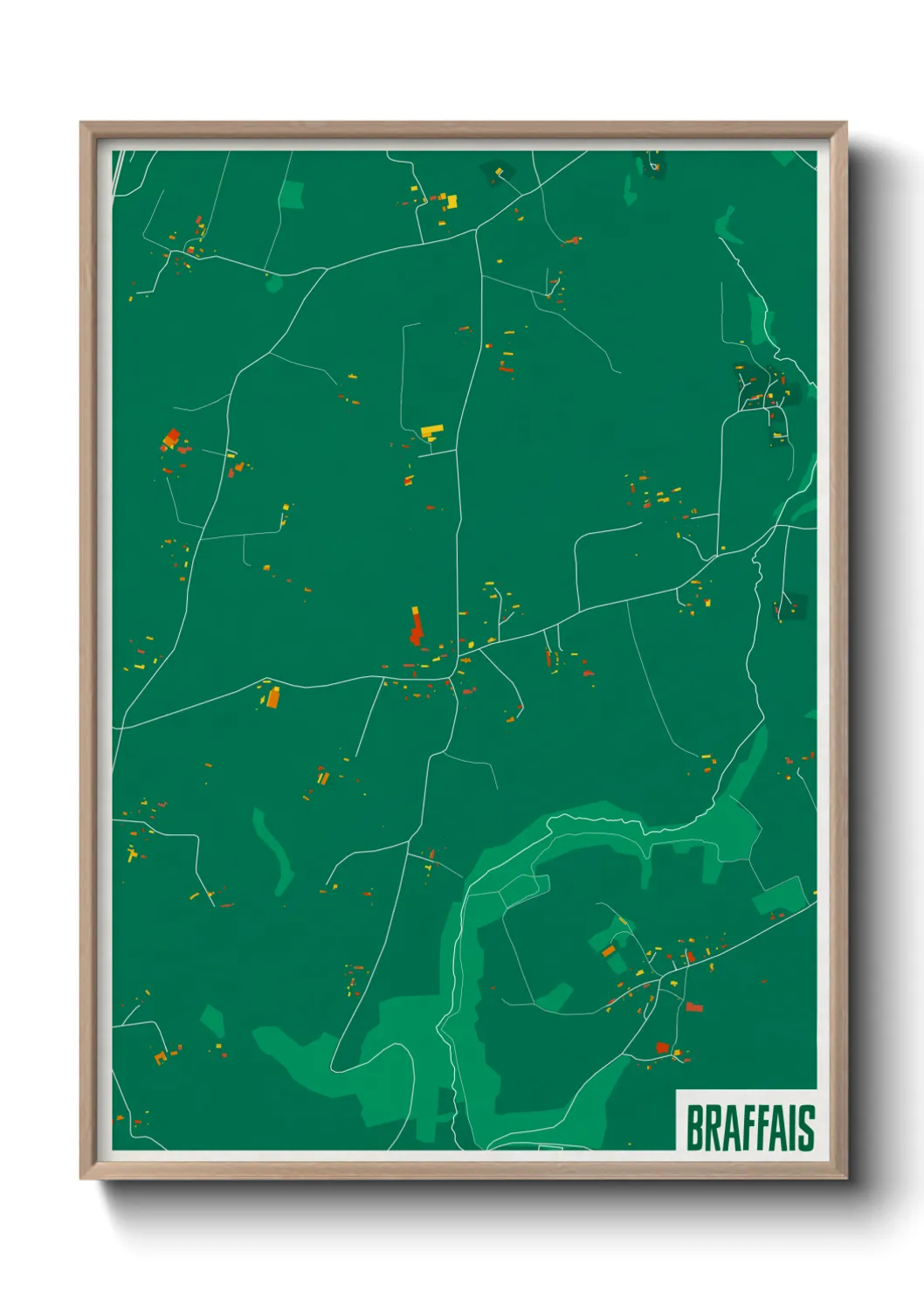 Une affiche de carte sur Braffais