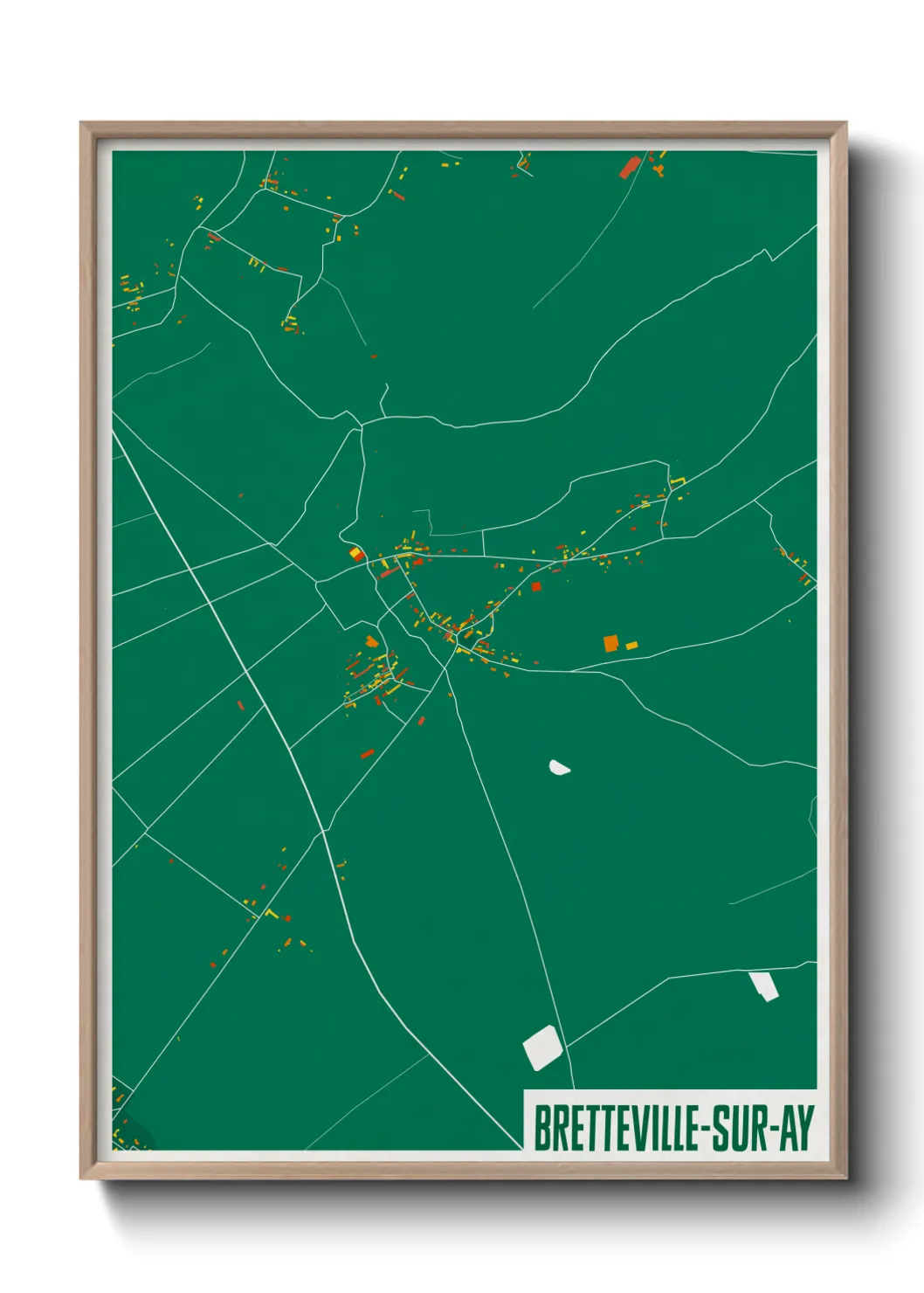 Une affiche de carte sur Bretteville-sur-Ay