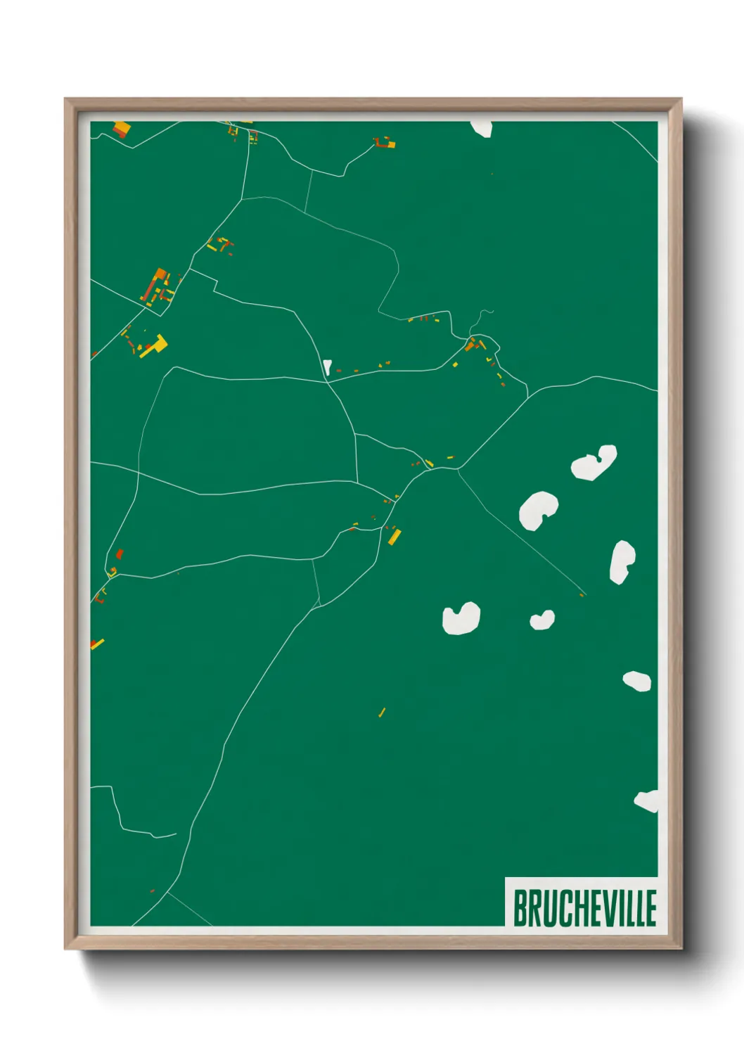 Une affiche de carte sur Brucheville