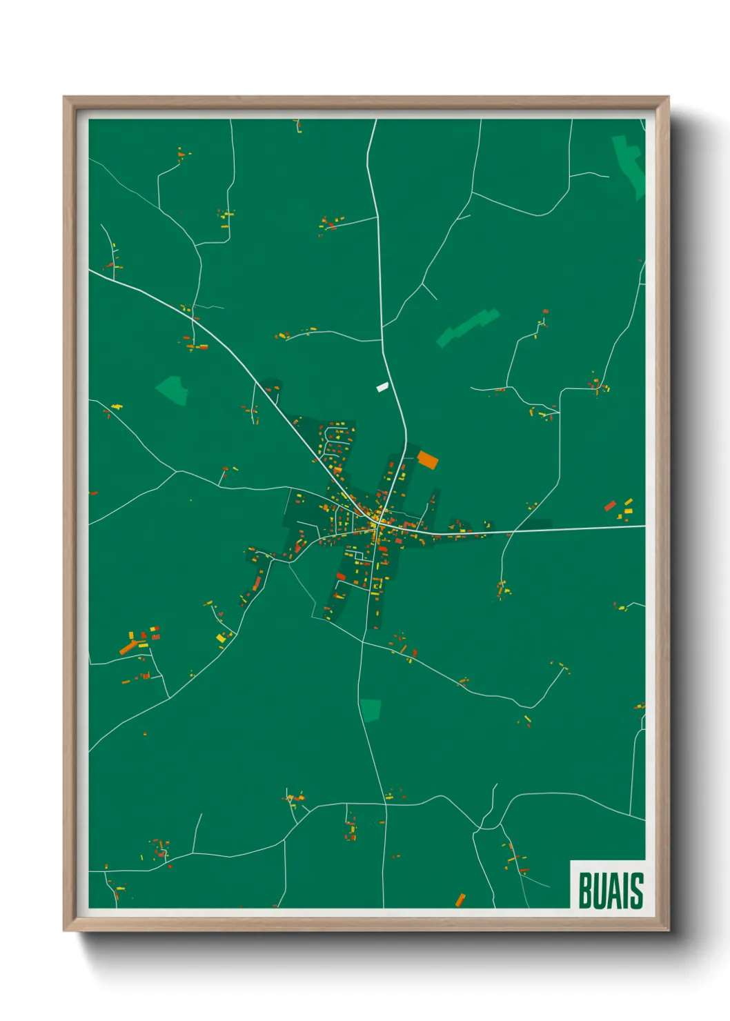 Une affiche de carte sur Buais