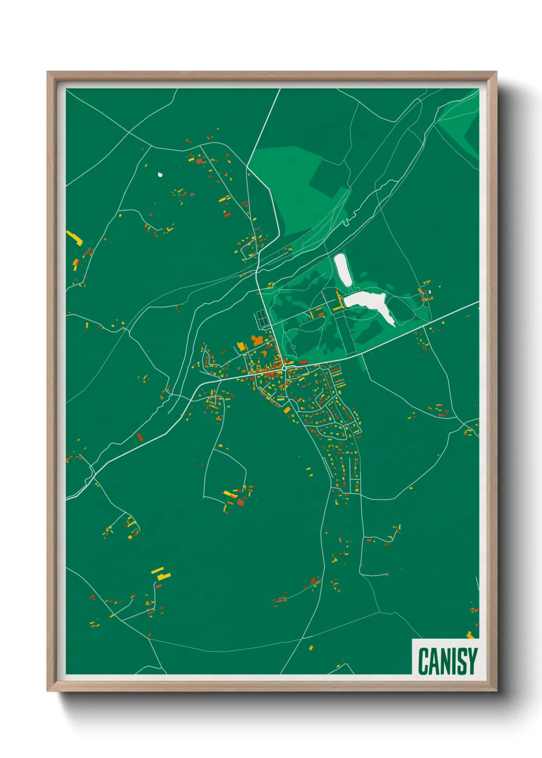 Une affiche de carte sur Canisy