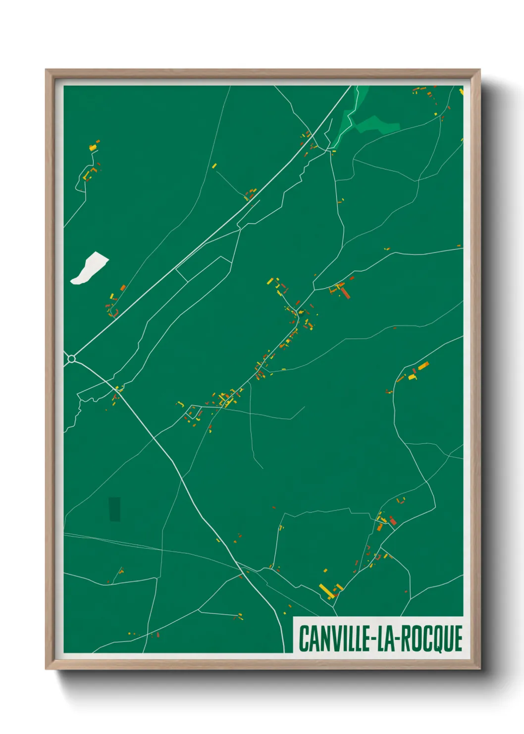 Une affiche de carte sur Canville-la-Rocque
