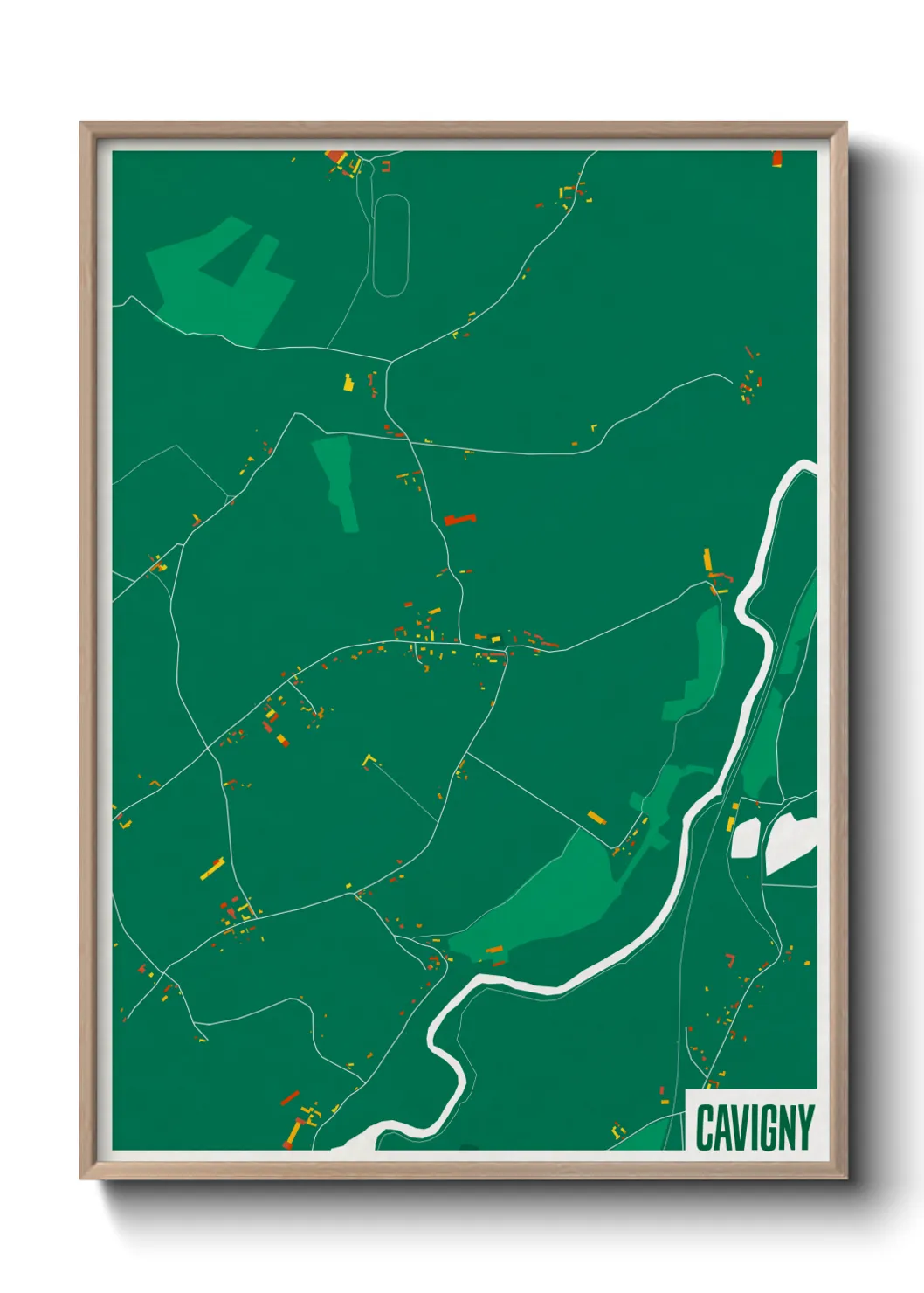 Une affiche de carte sur Cavigny