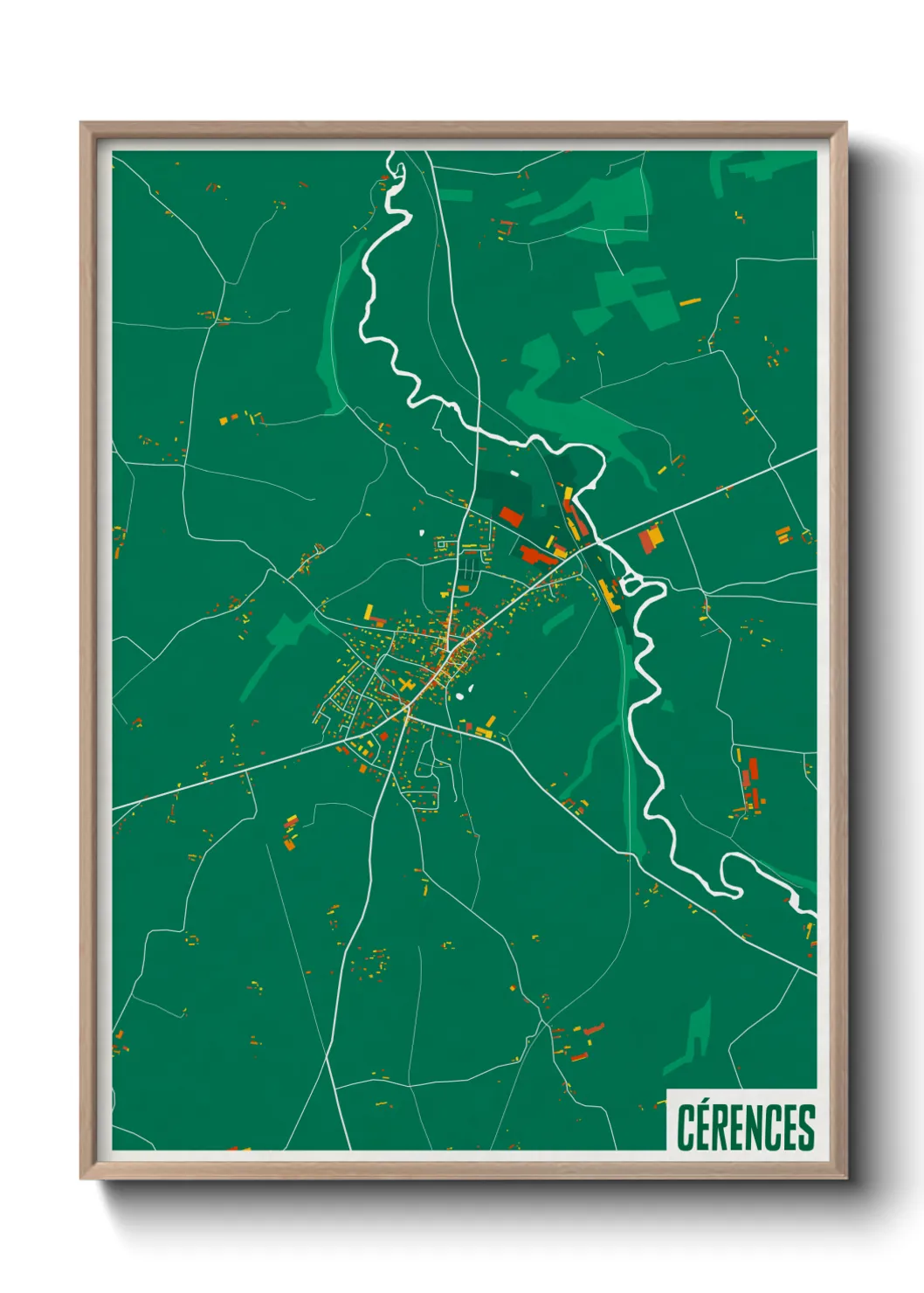 Une affiche de carte sur Cérences