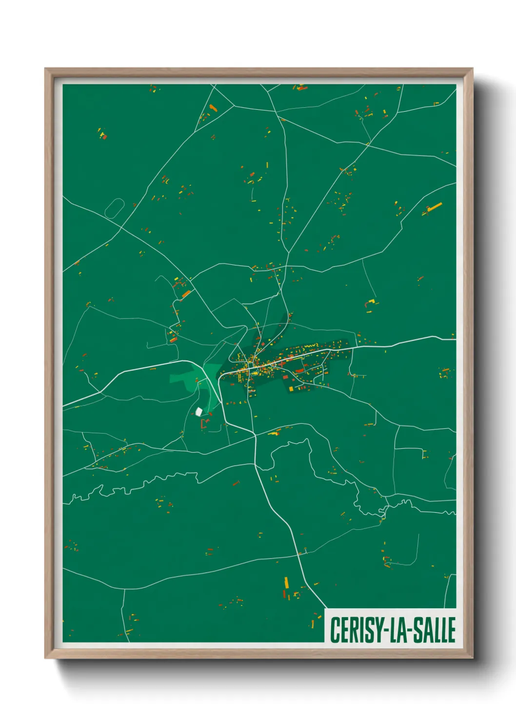 Une affiche de carte sur Cerisy-la-Salle