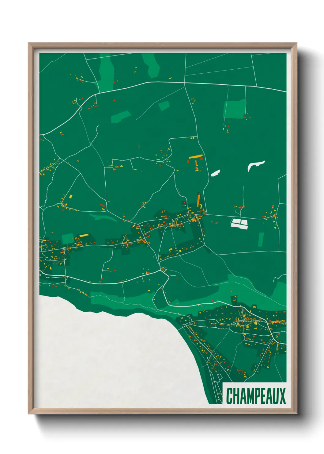 Une affiche de carte sur Champeaux