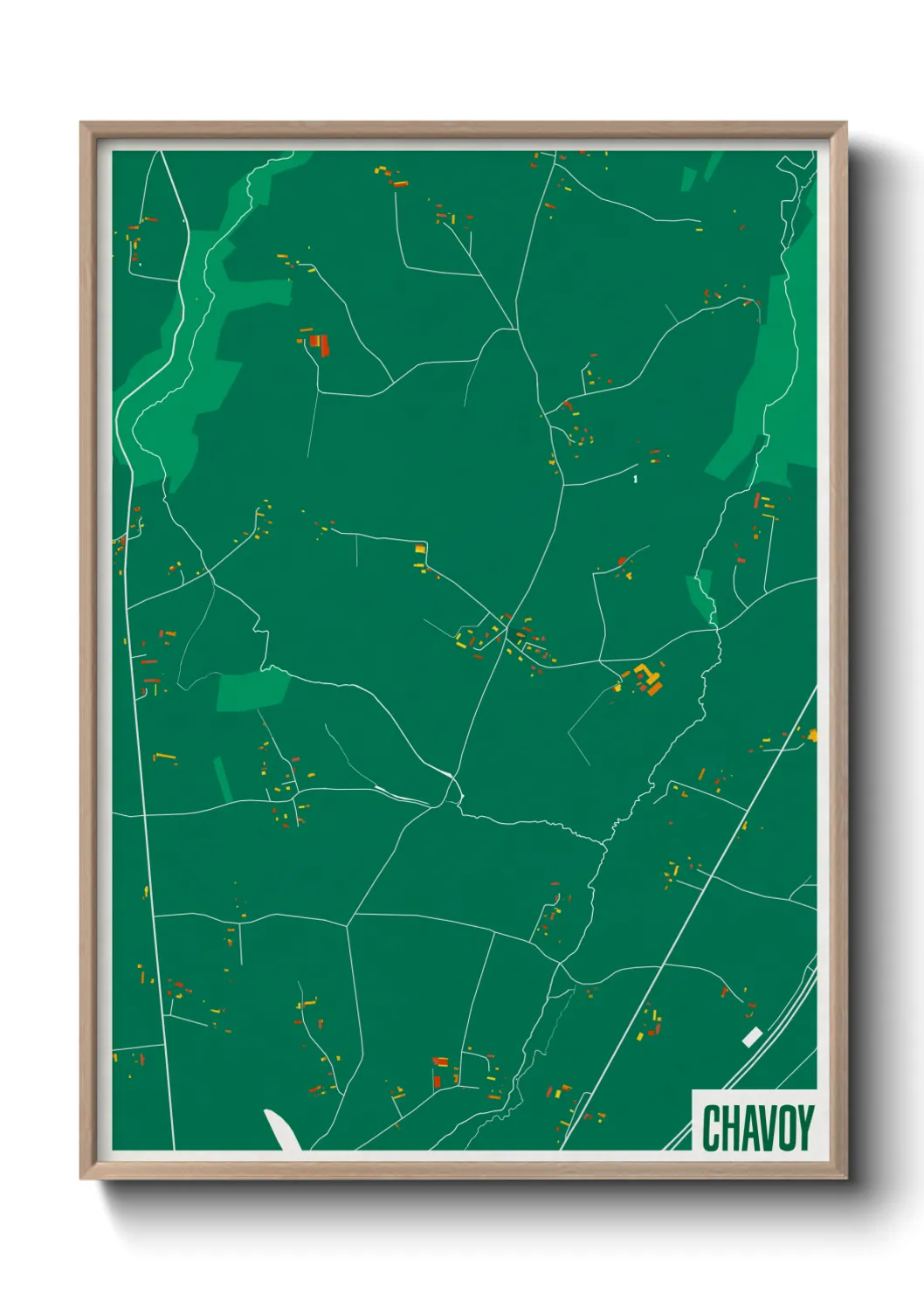 Une affiche de carte sur Chavoy