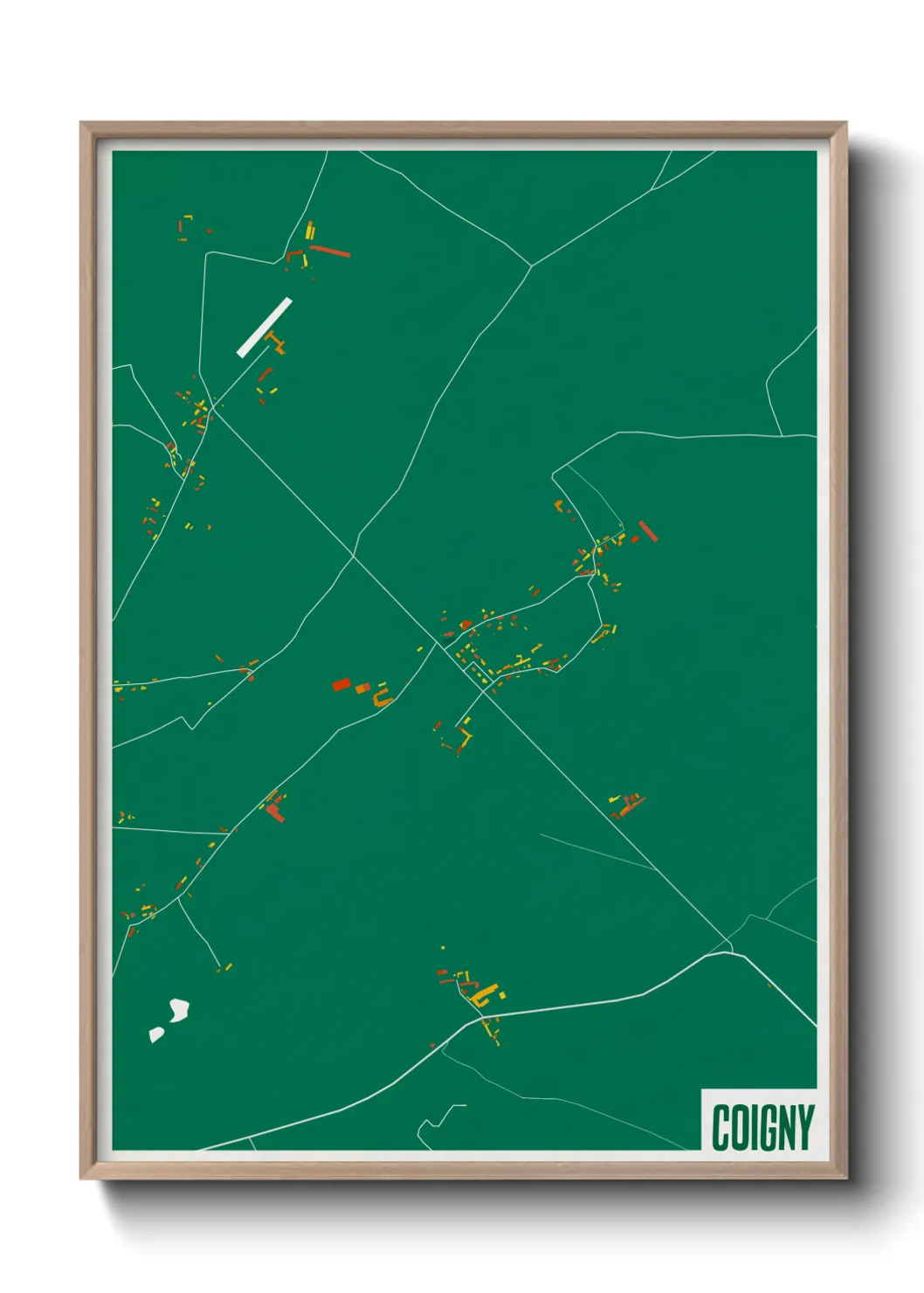 Une affiche de carte sur Coigny