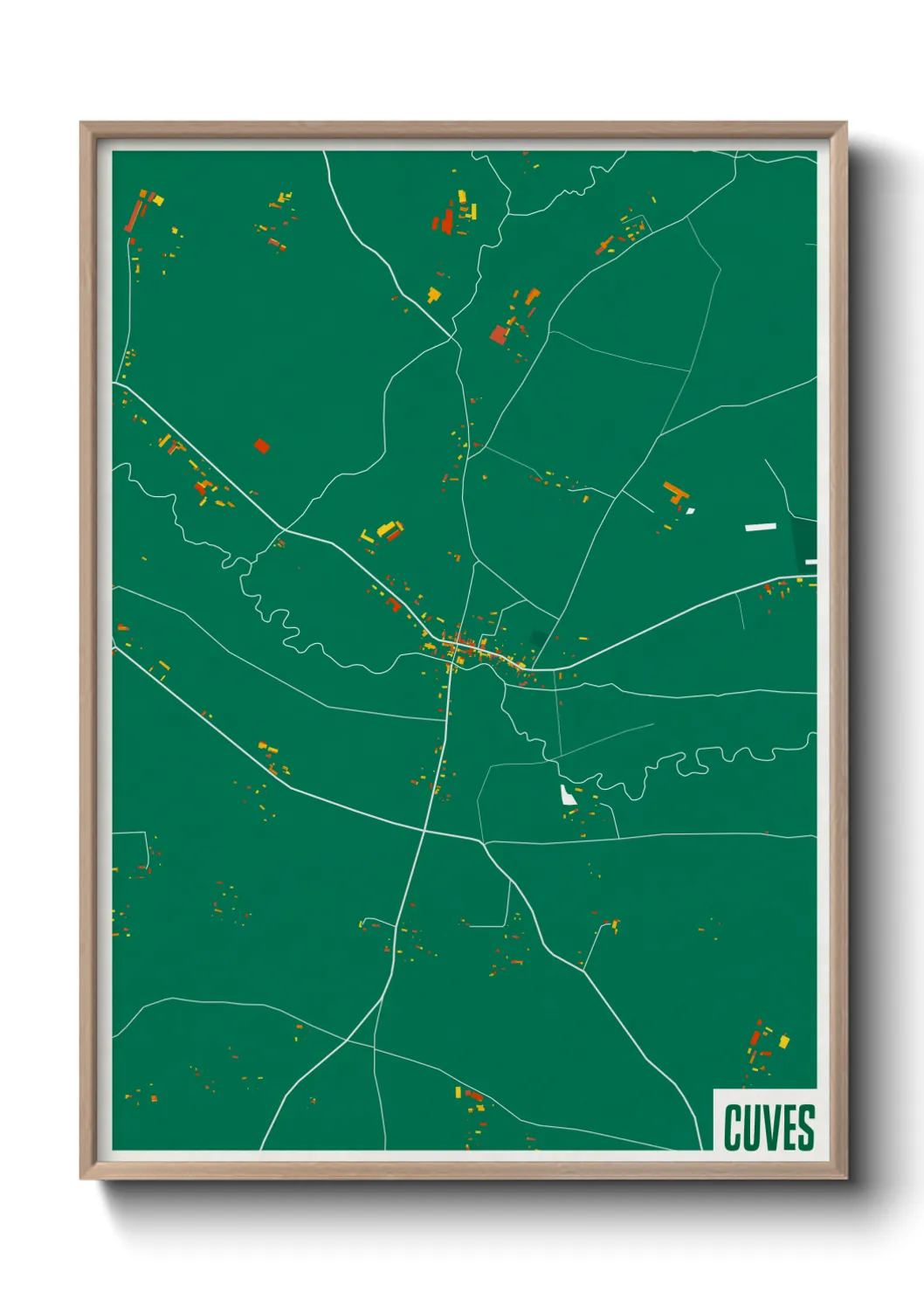 Une affiche de carte sur Cuves