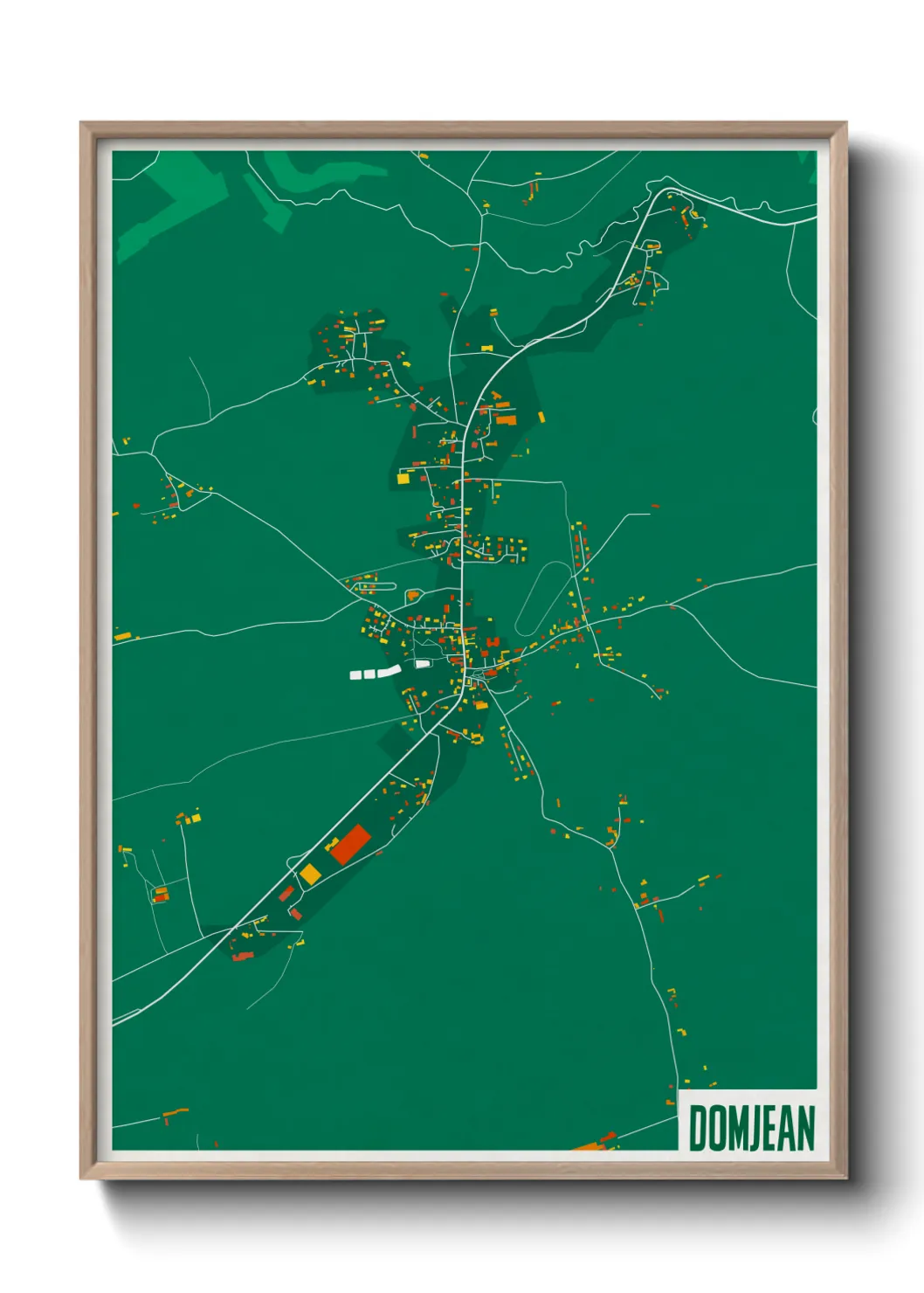 Une affiche de carte sur Domjean