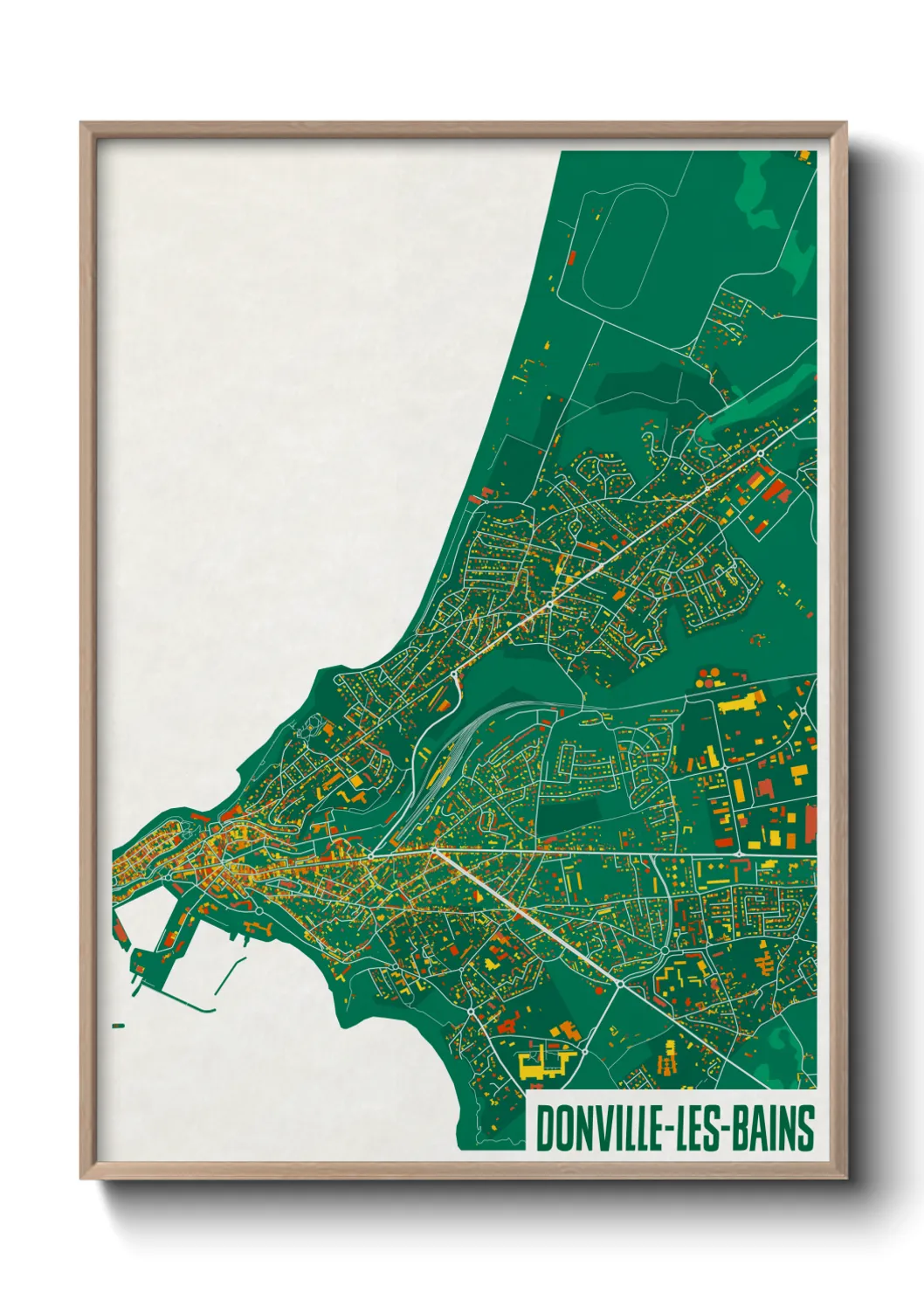 Une affiche de carte sur Donville-les-Bains