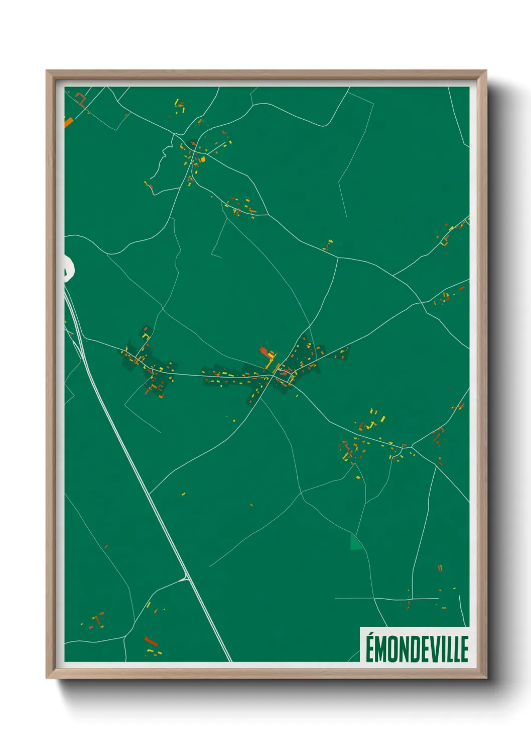 Une affiche de carte sur Émondeville