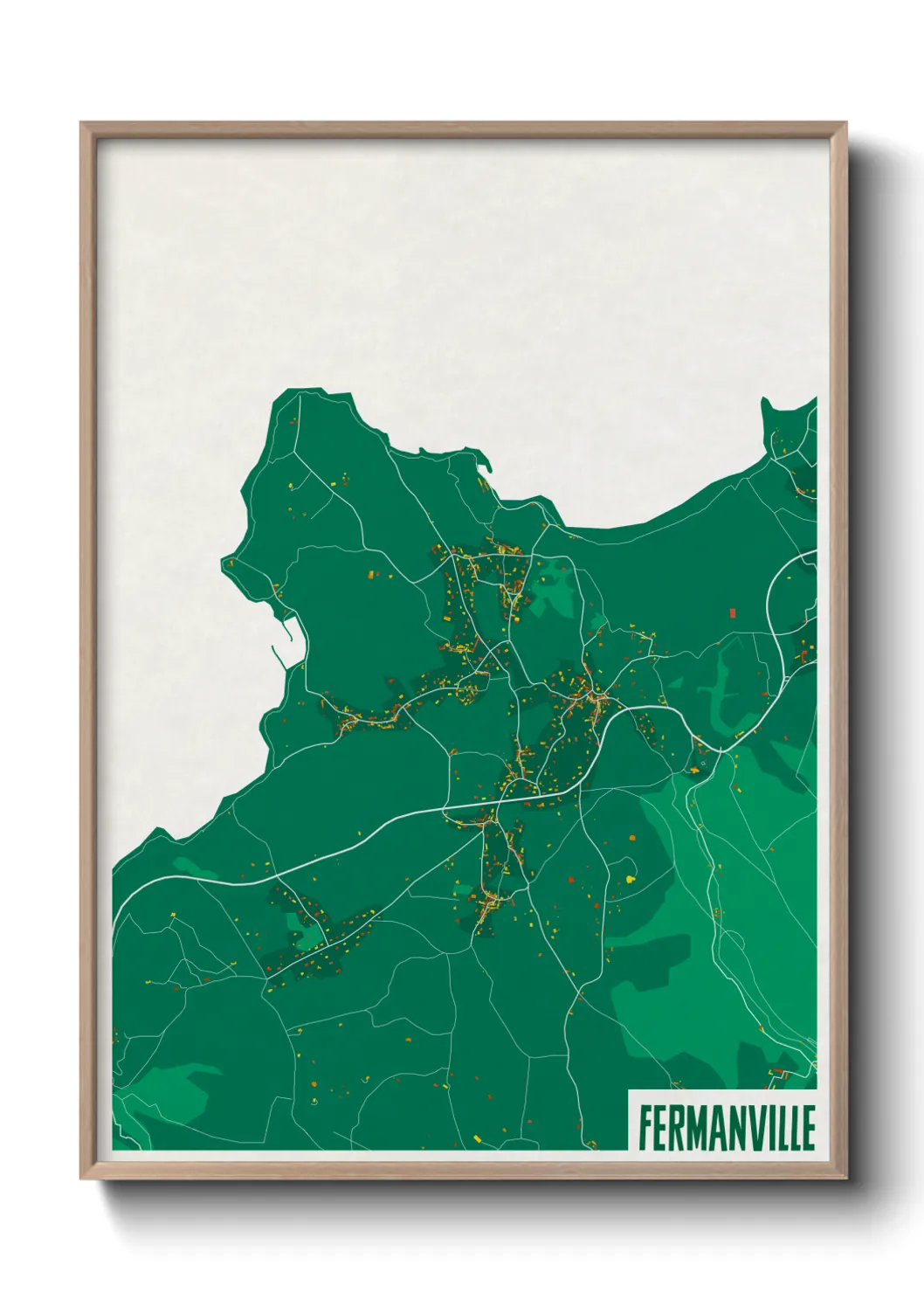 Une affiche de carte sur Fermanville