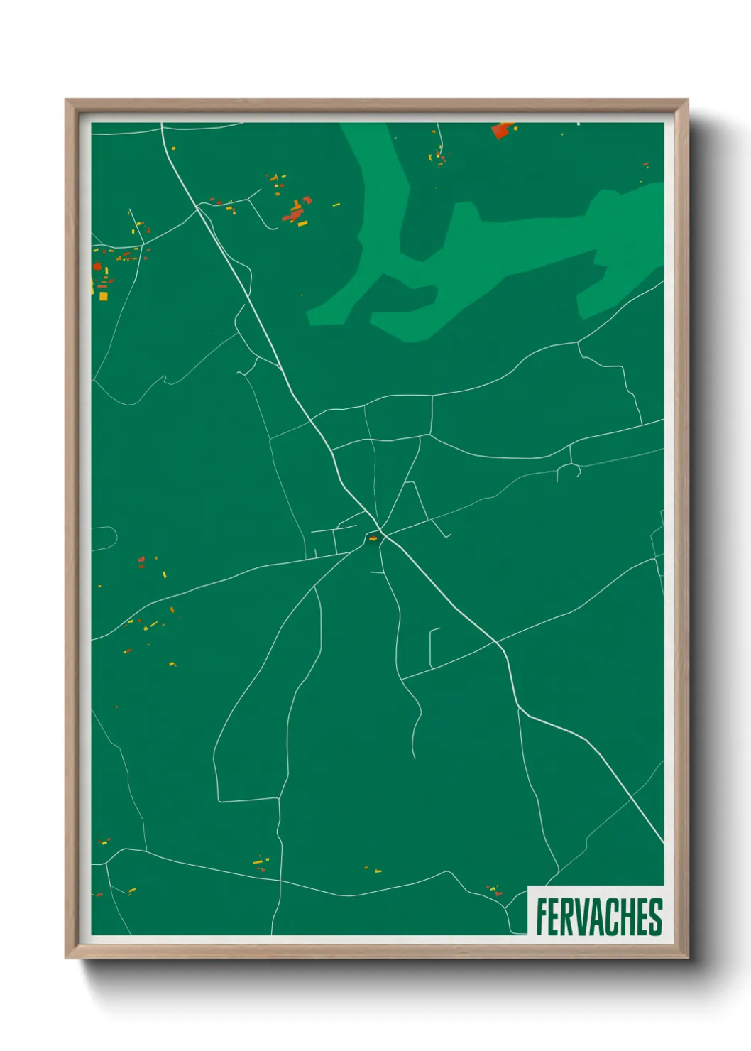 Une affiche de carte sur Fervaches