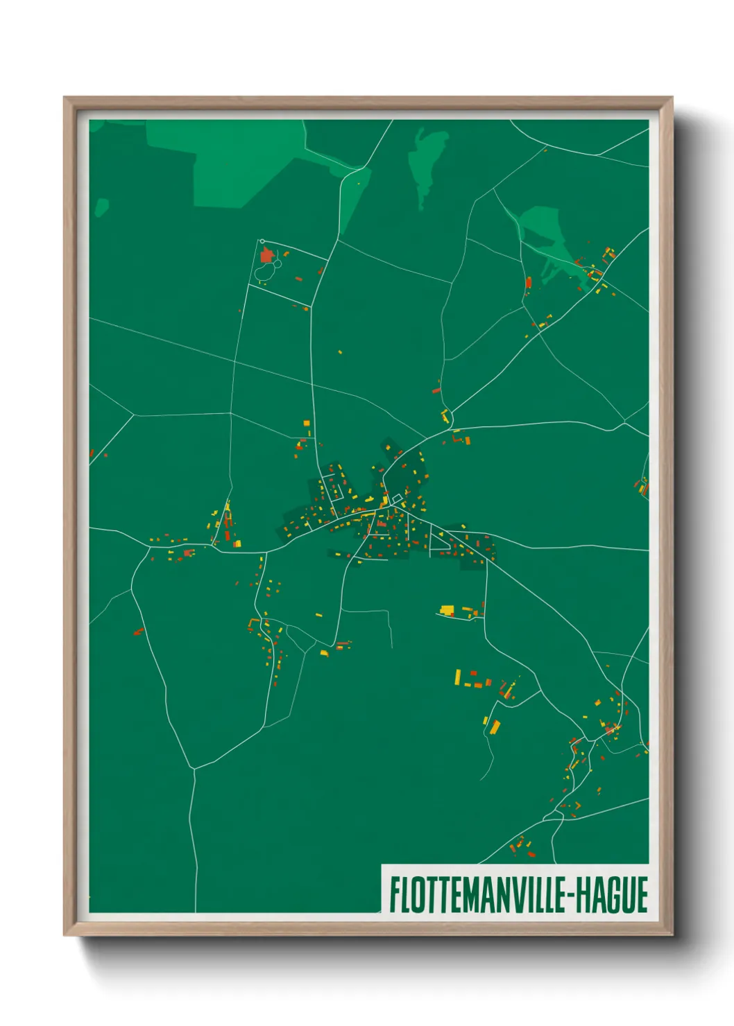 Une affiche de carte sur Flottemanville-Hague