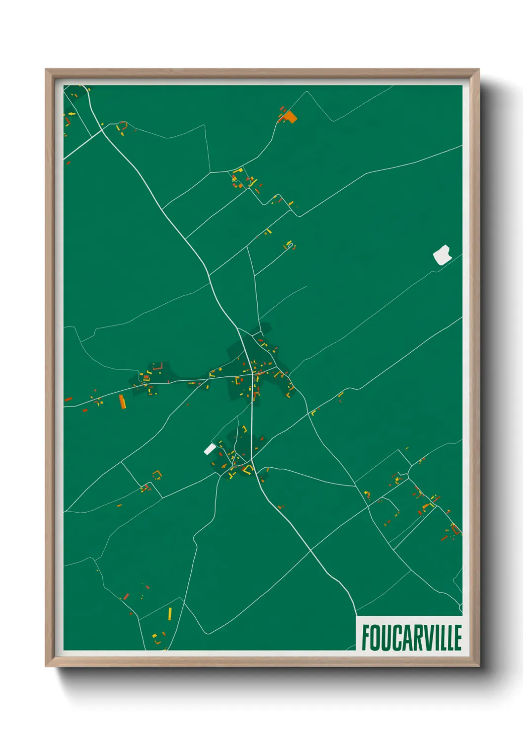 Une affiche de carte sur Foucarville