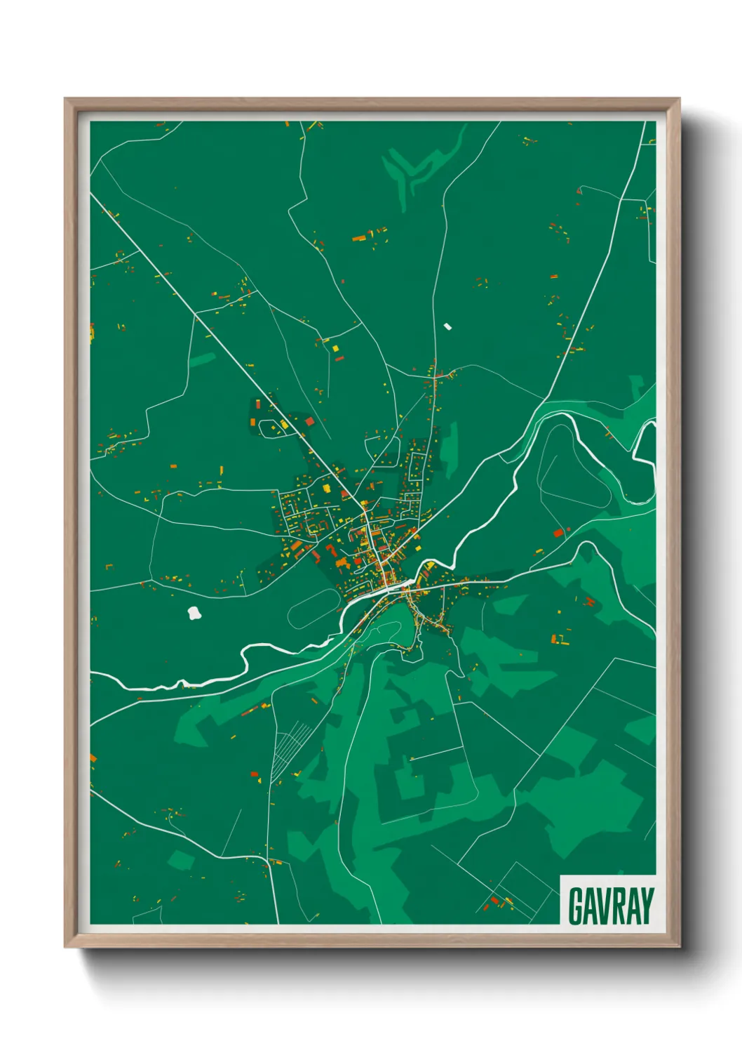 Une affiche de carte sur Gavray