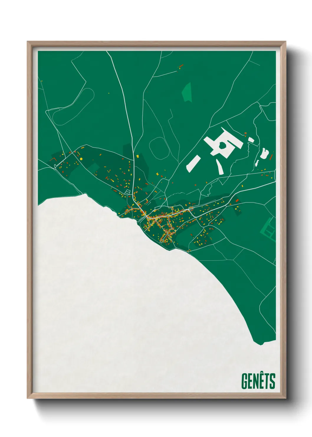 Une affiche de carte sur Genêts