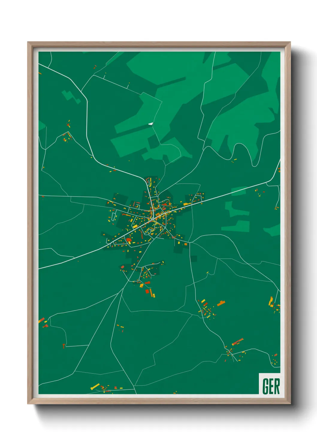 Une affiche de carte sur Ger