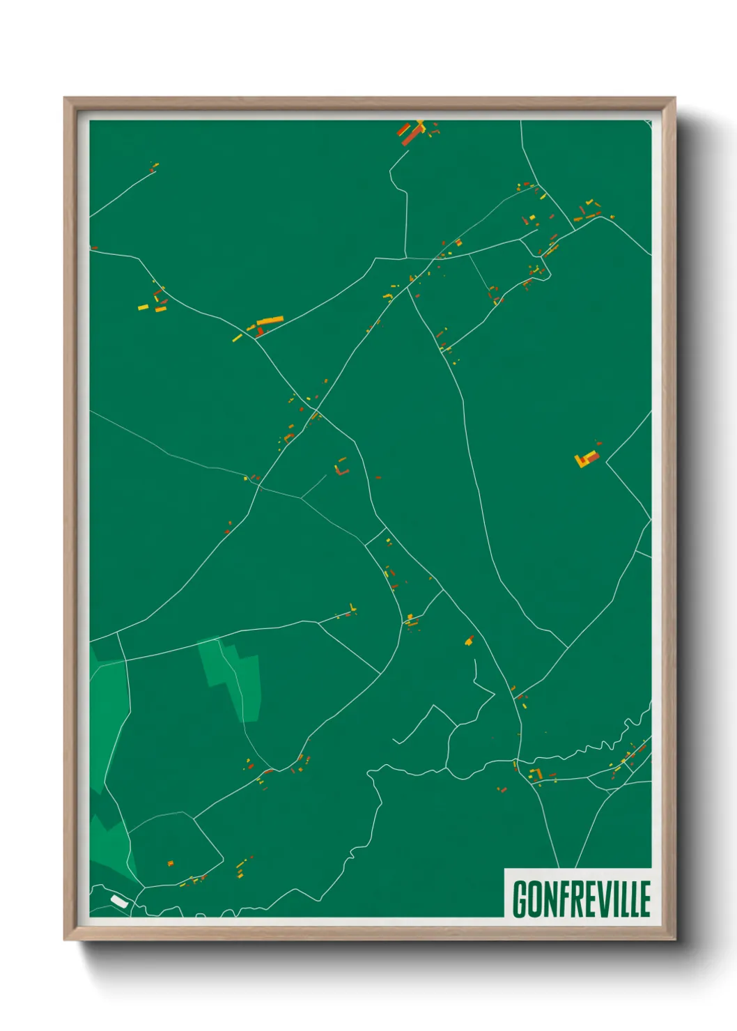 Une affiche de carte sur Gonfreville