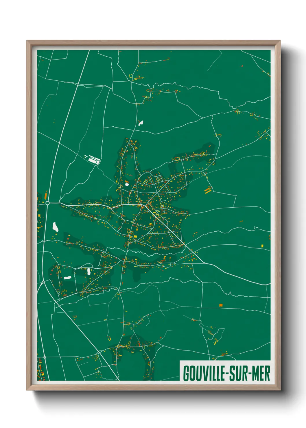 Une affiche de carte sur Gouville-sur-Mer