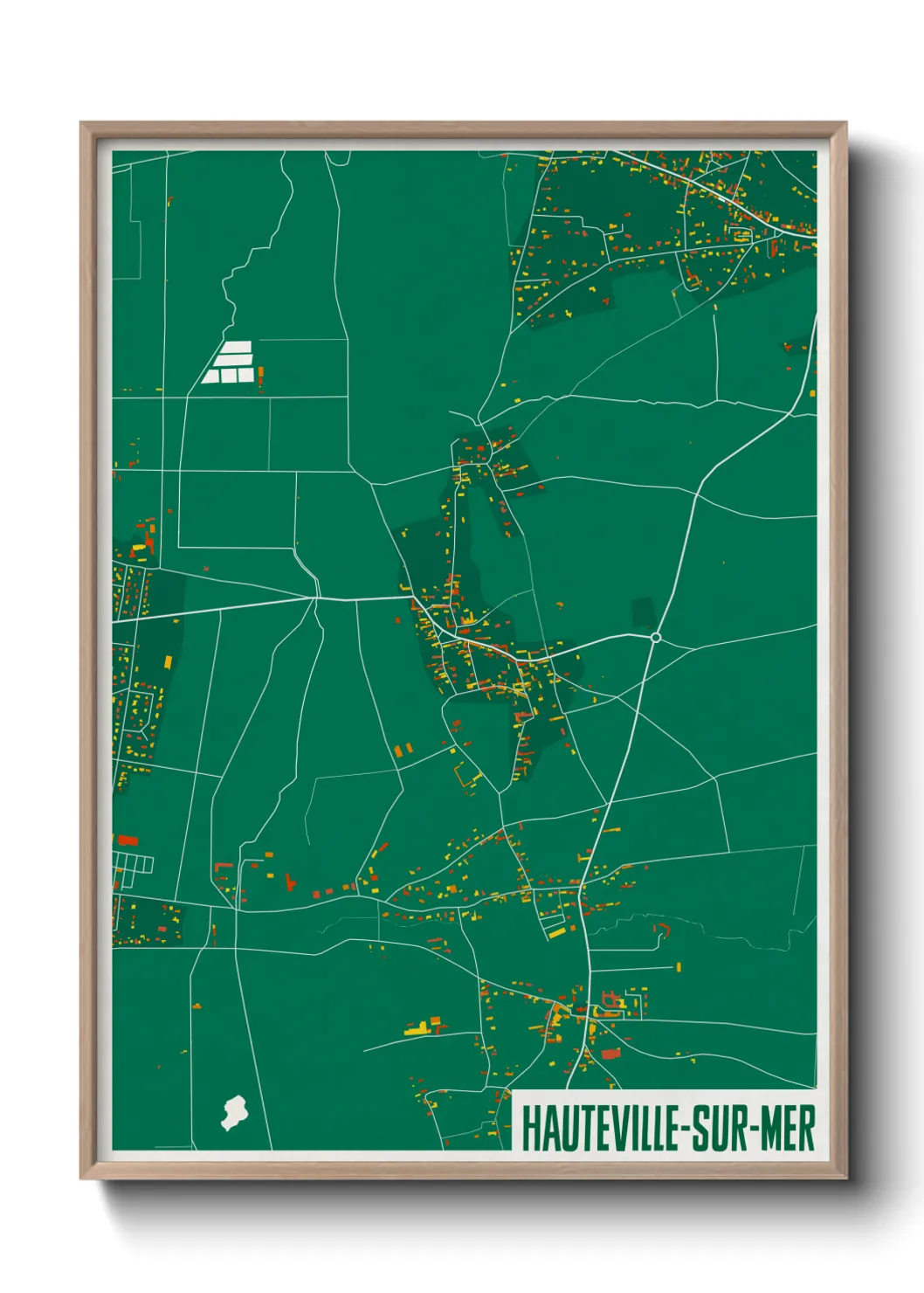 Un poster carteHauteville-sur-Mer