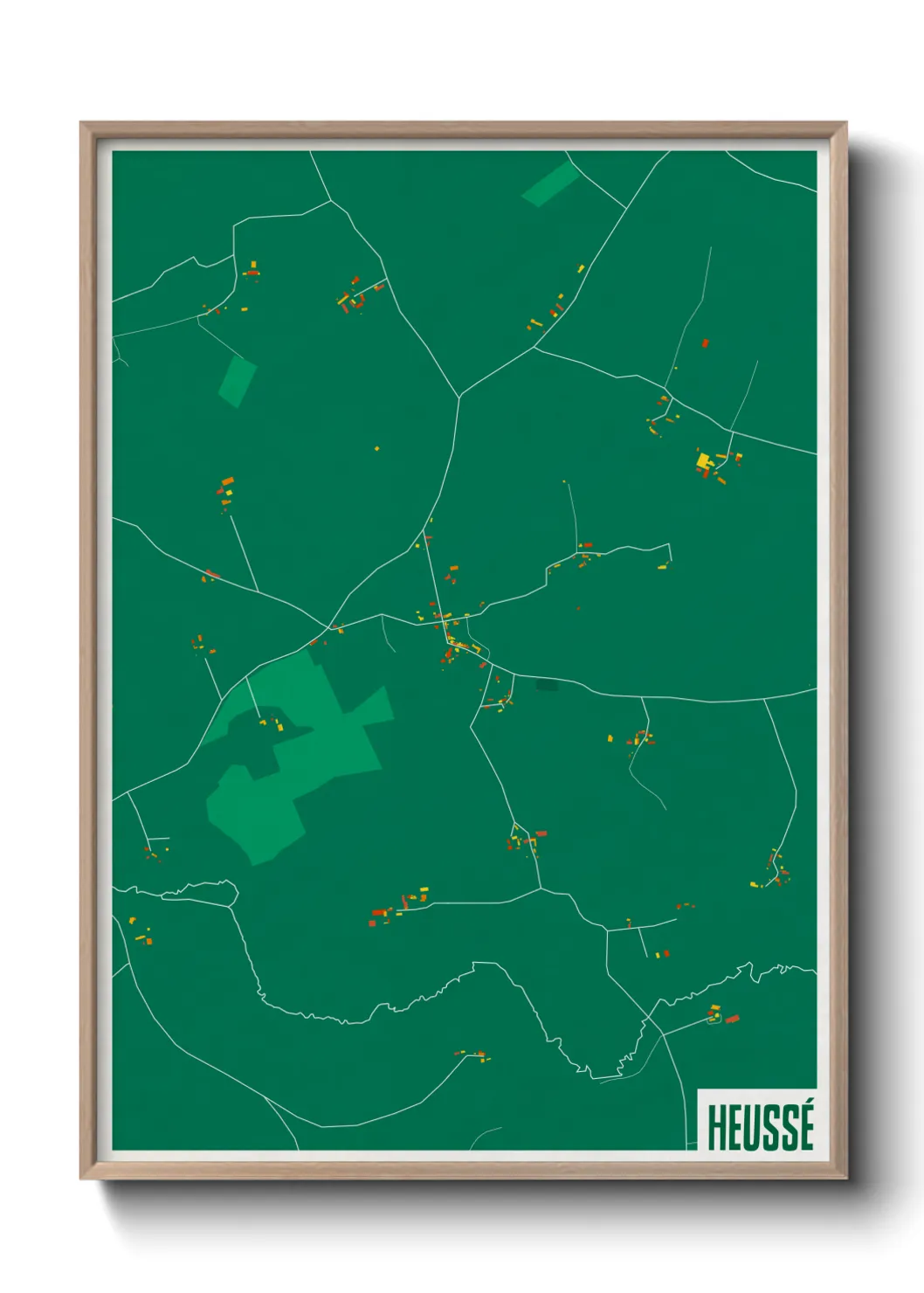 Une affiche de carte sur Heussé