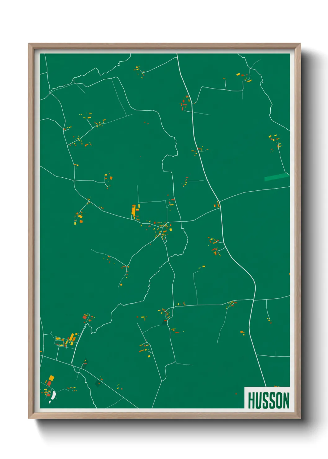 Une affiche de carte sur Husson