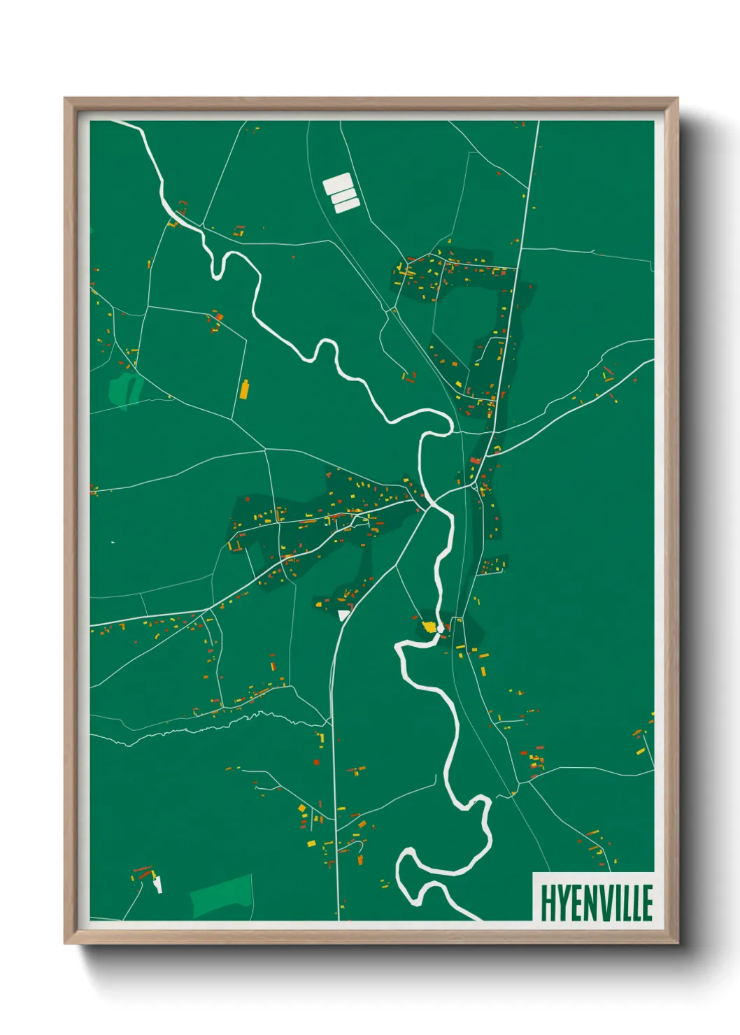 Une affiche de carte sur Hyenville