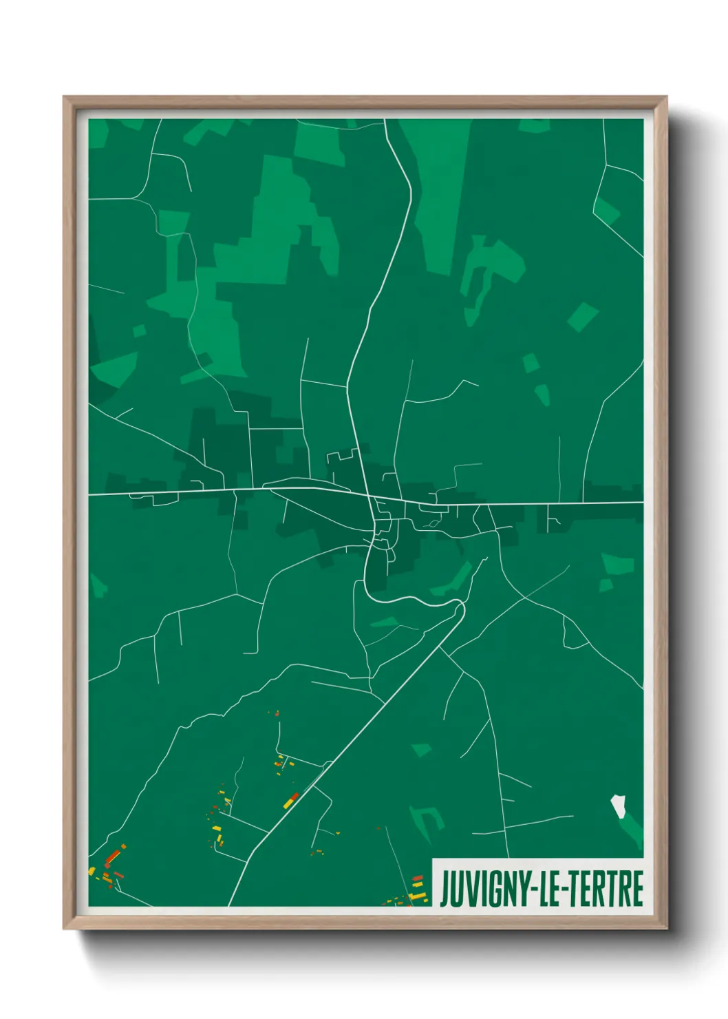 Une affiche de carte sur Juvigny-le-Tertre