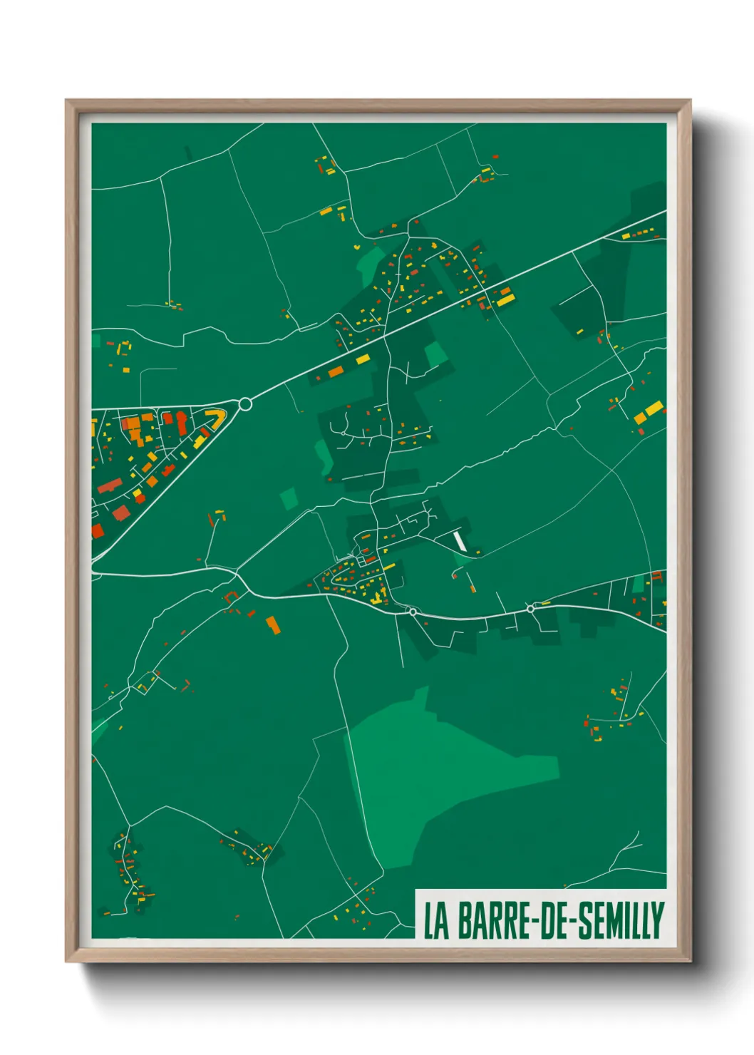 Une affiche de carte sur La Barre-de-Semilly