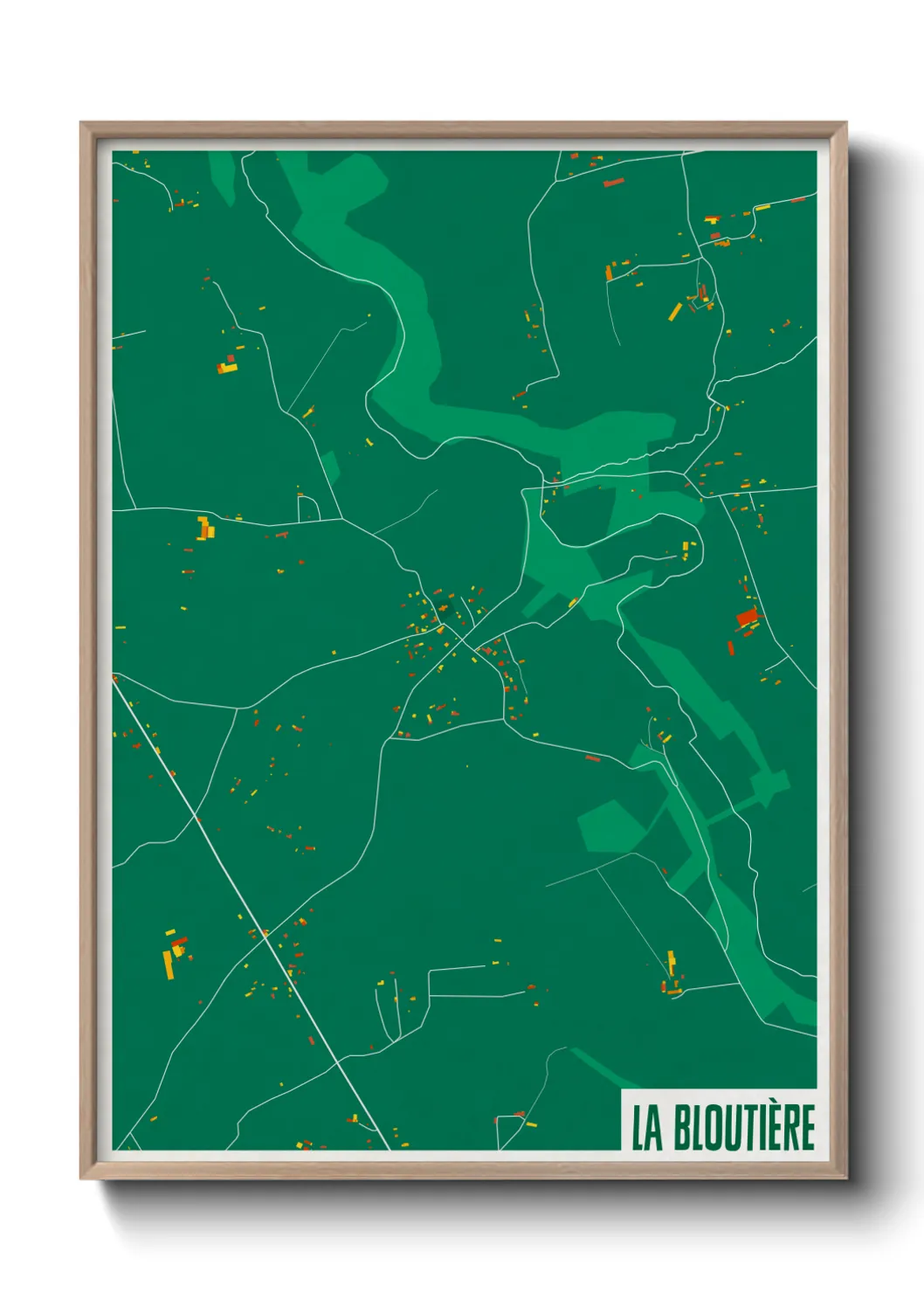 Une affiche de carte sur La Bloutière