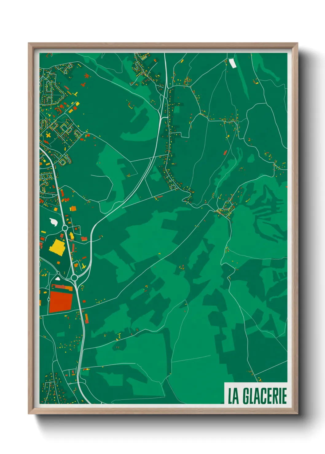 Une affiche de carte sur La Glacerie